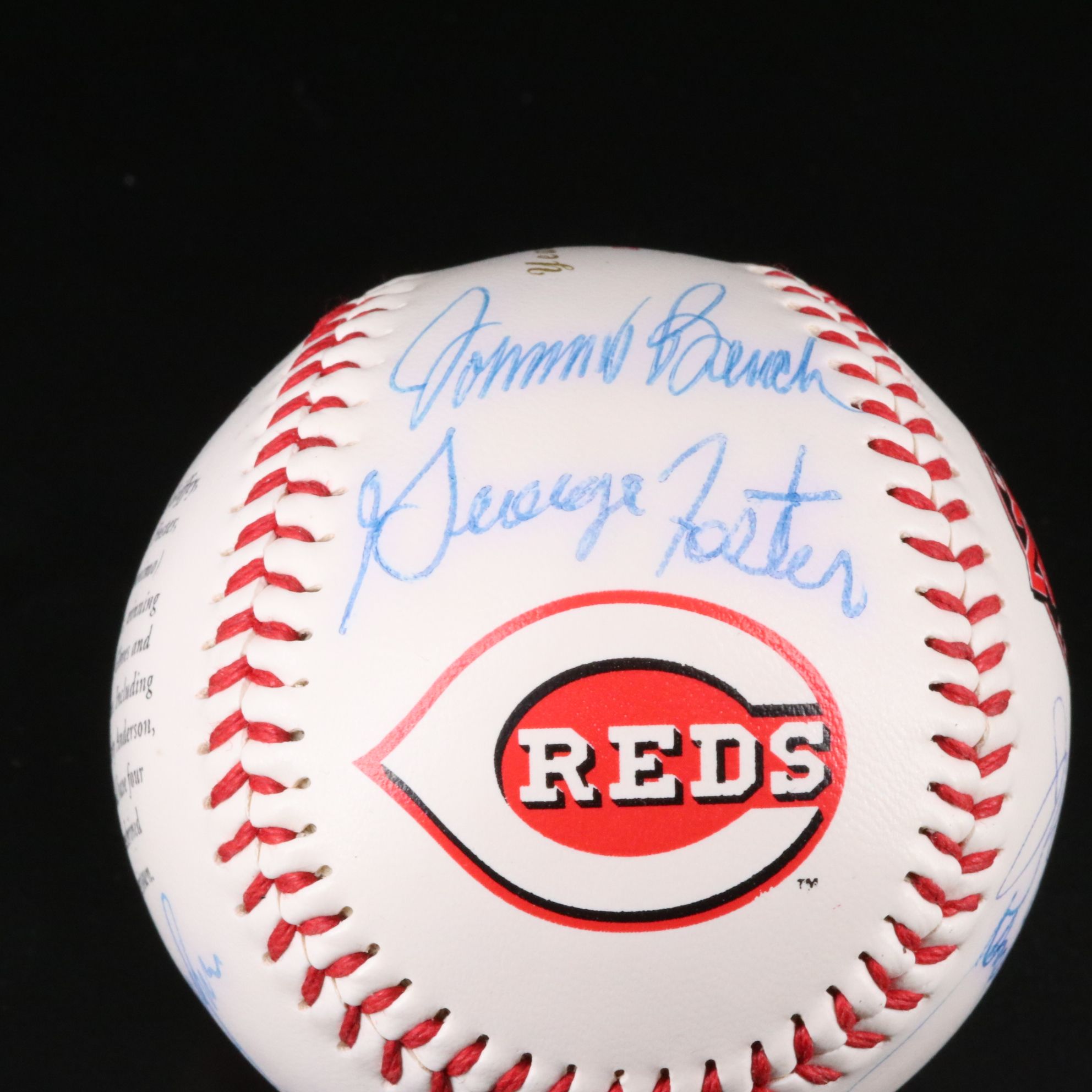 "The Great Eight" Signed Cincinnati Reds Baseball with Display