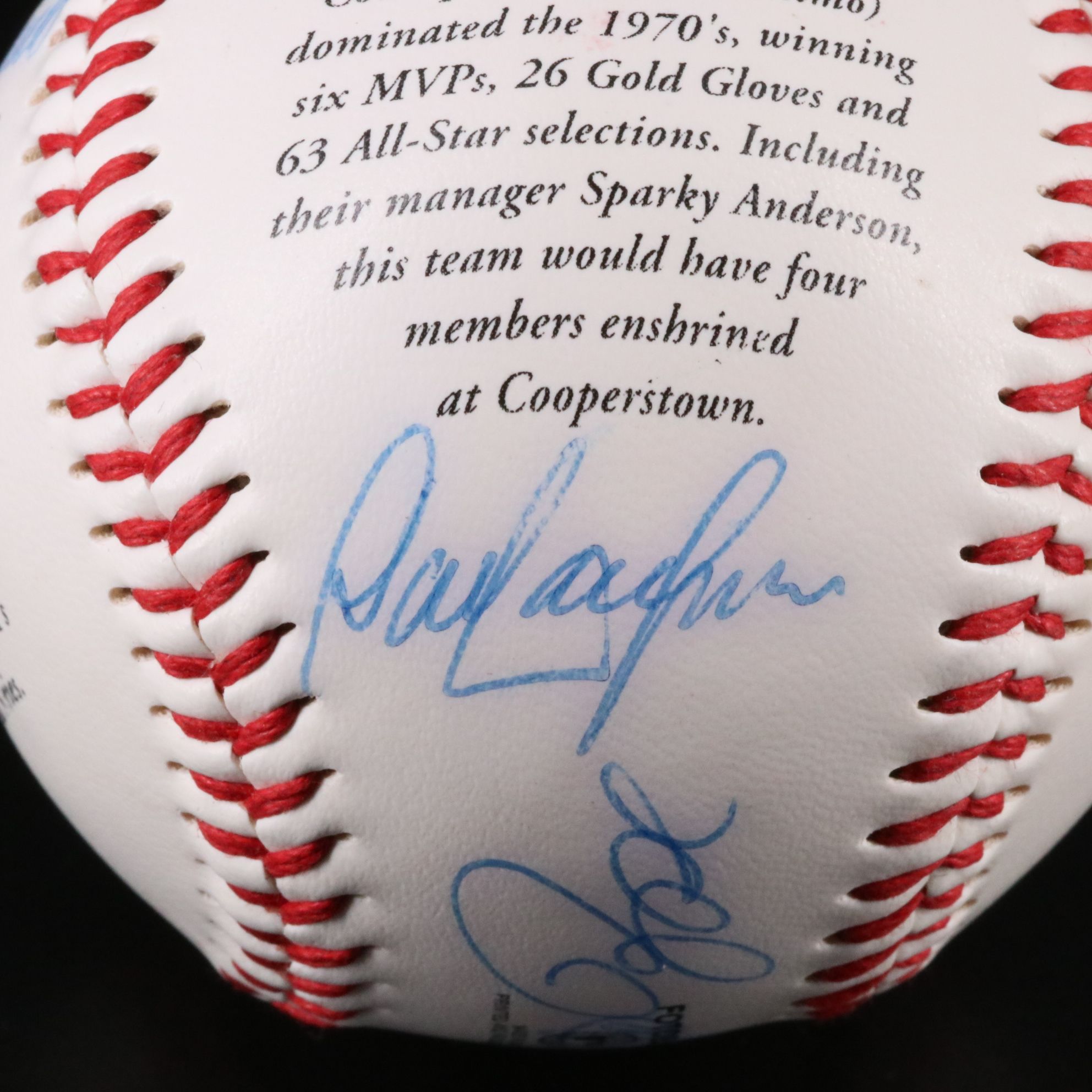 "The Great Eight" Signed Cincinnati Reds Baseball with Display