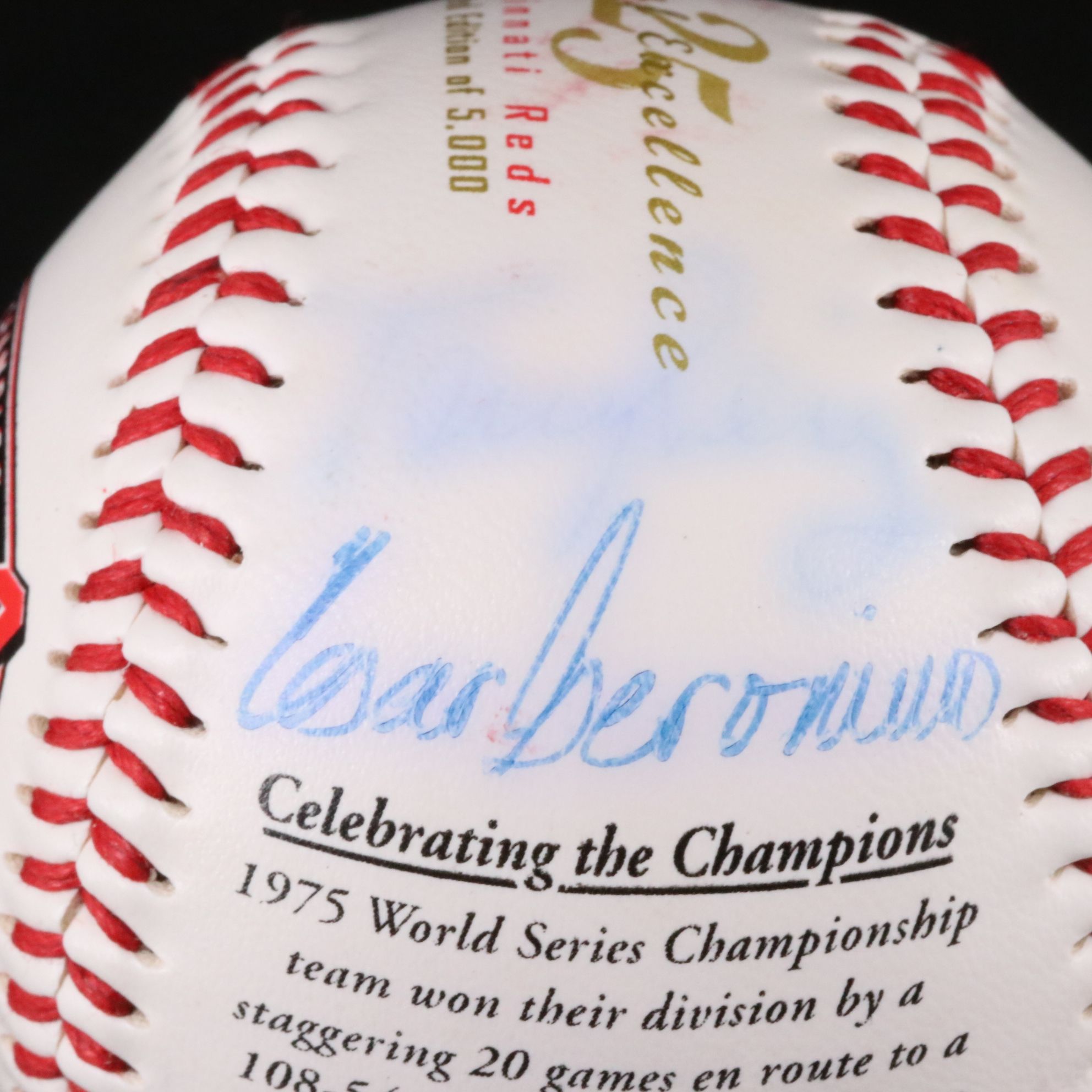 "The Great Eight" Signed Cincinnati Reds Baseball with Display