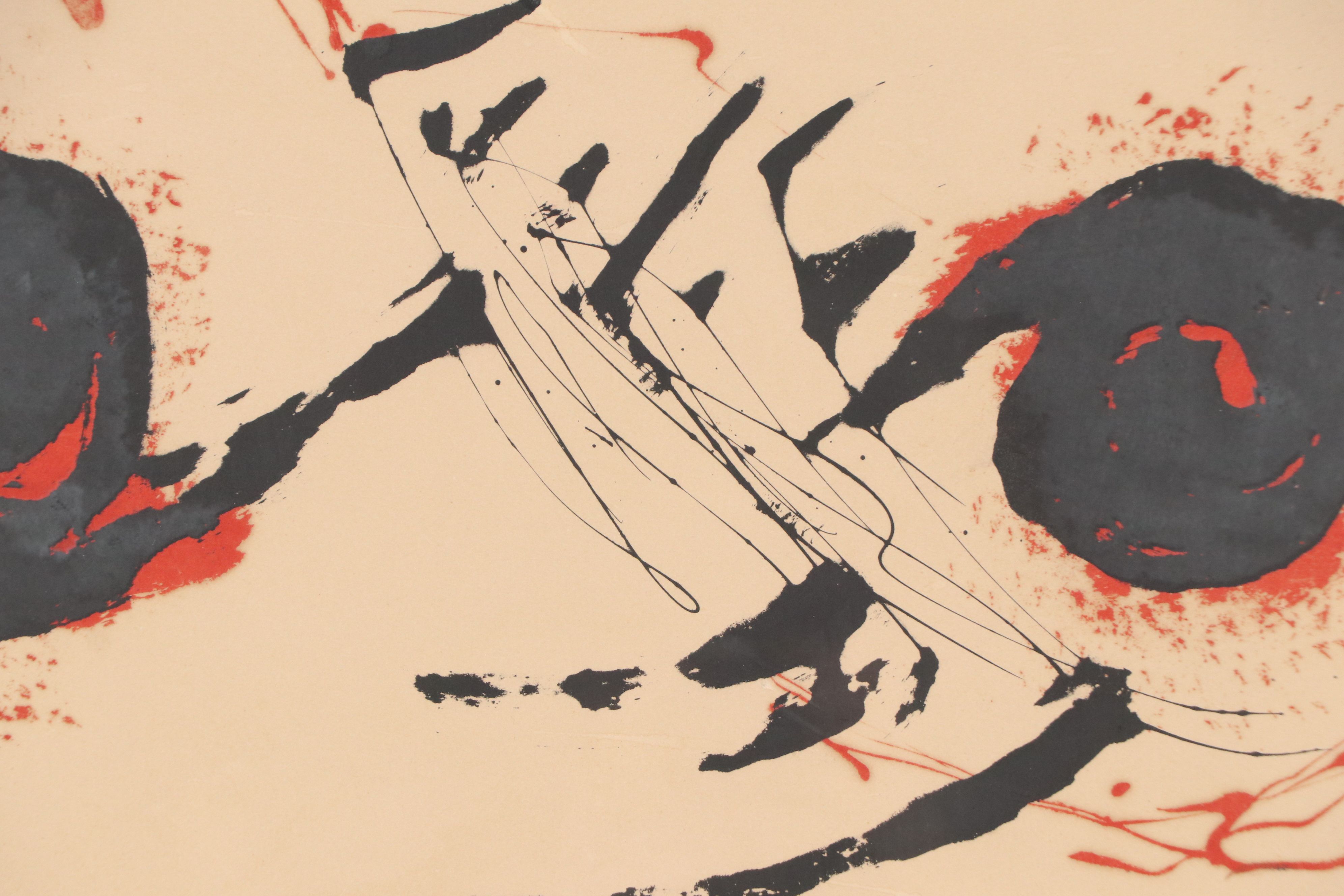 Abstract Lithograph Signed Vogt "Electricity," 1973