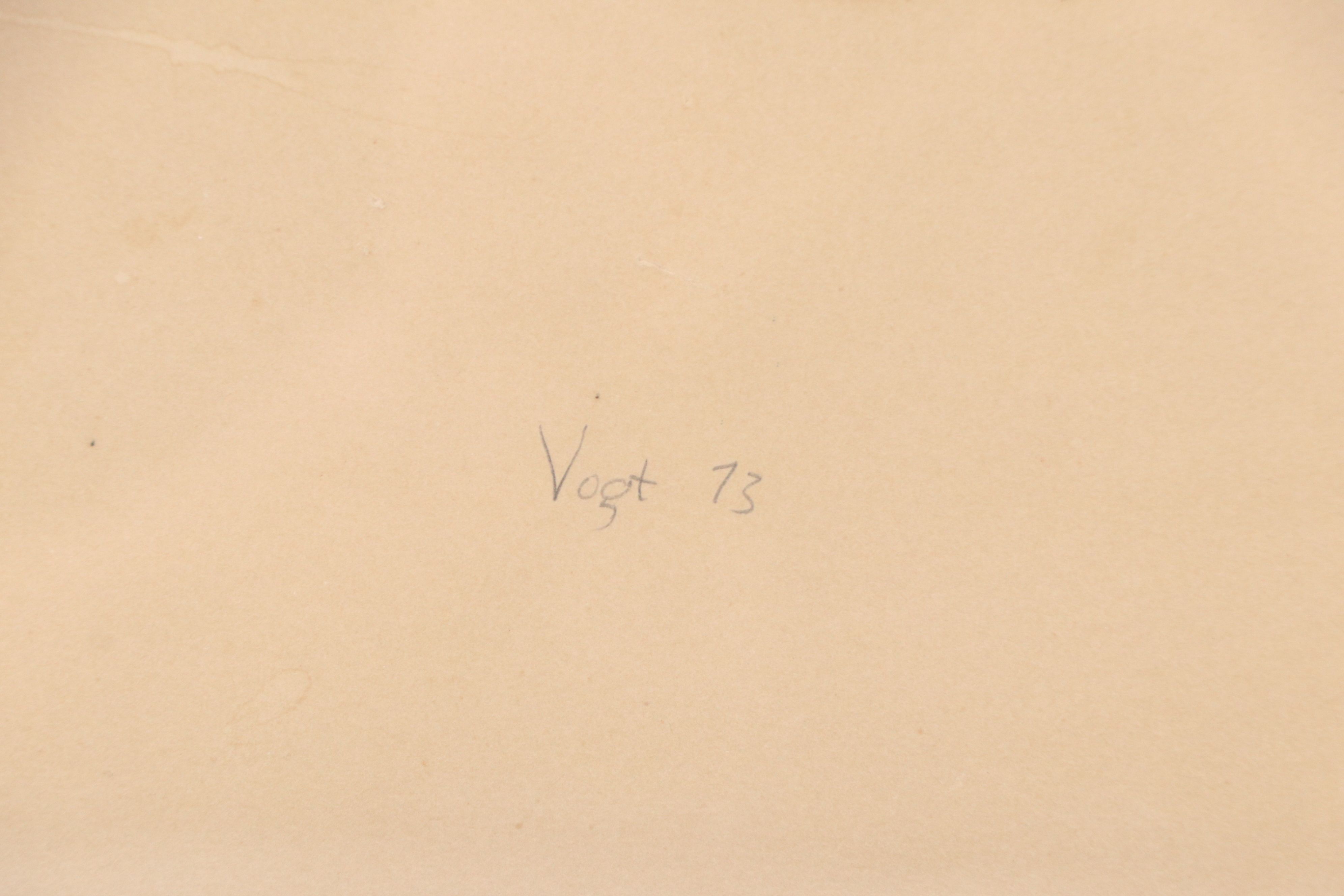 Abstract Lithograph Signed Vogt "Electricity," 1973