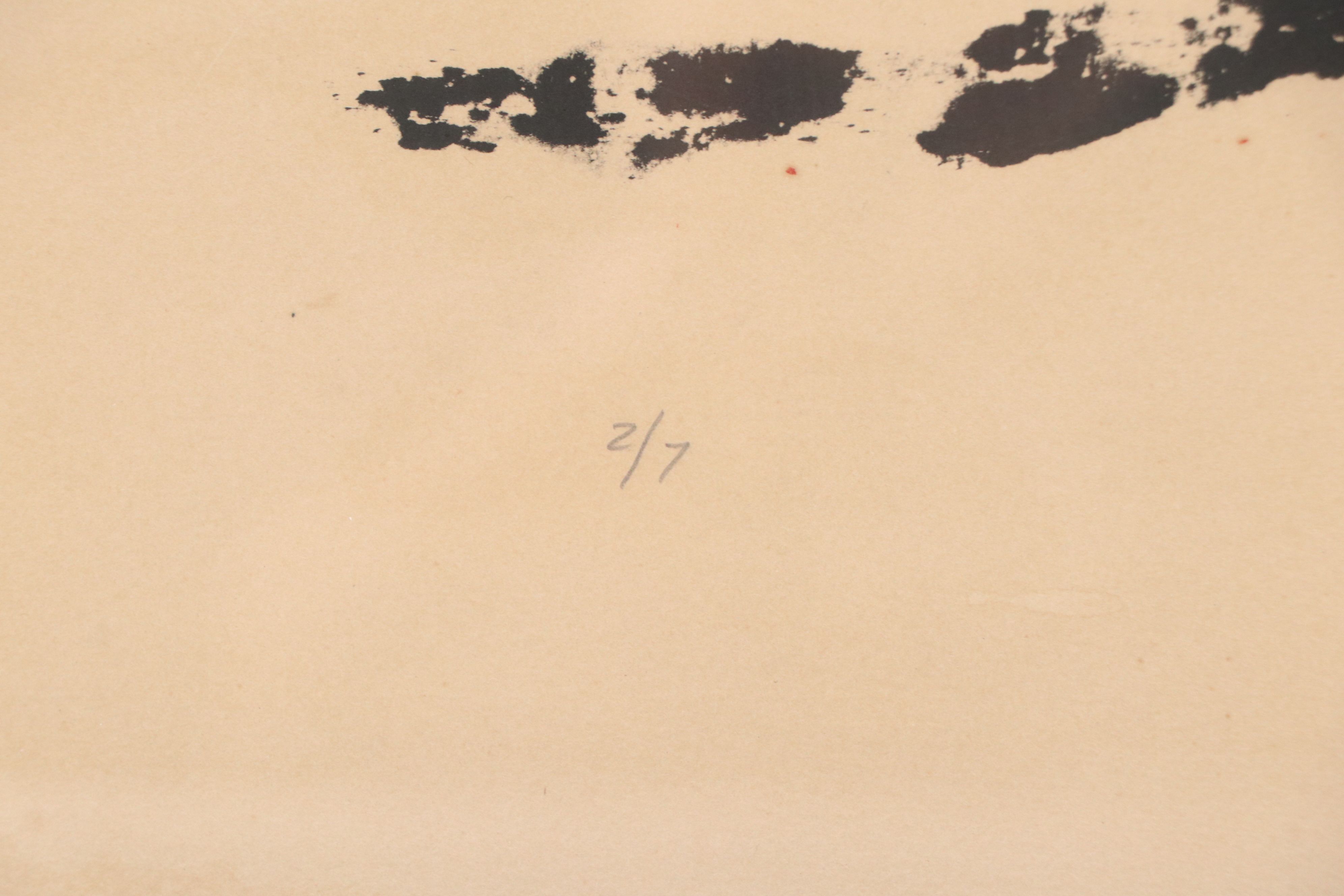 Abstract Lithograph Signed Vogt "Electricity," 1973