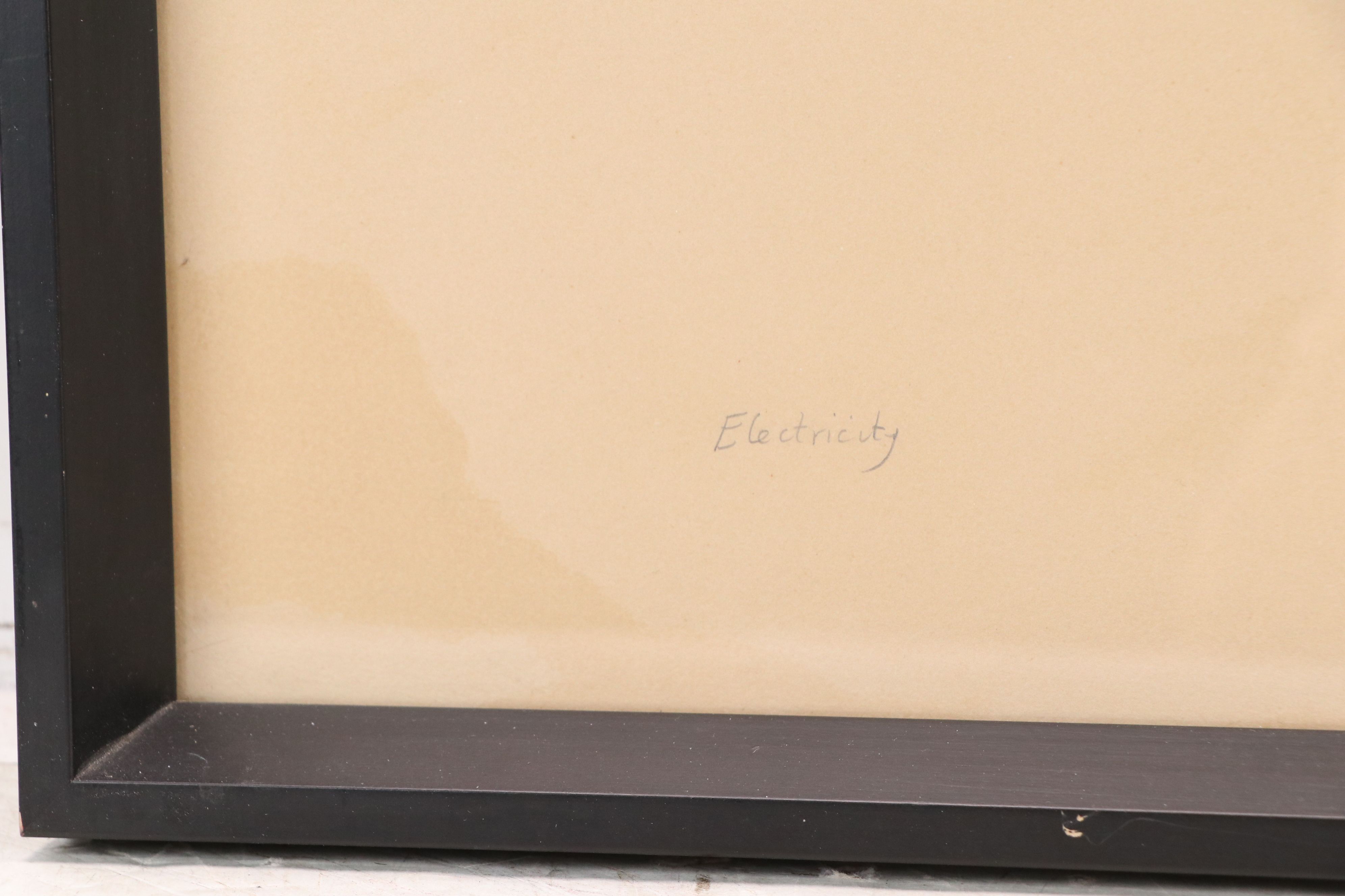 Abstract Lithograph Signed Vogt "Electricity," 1973