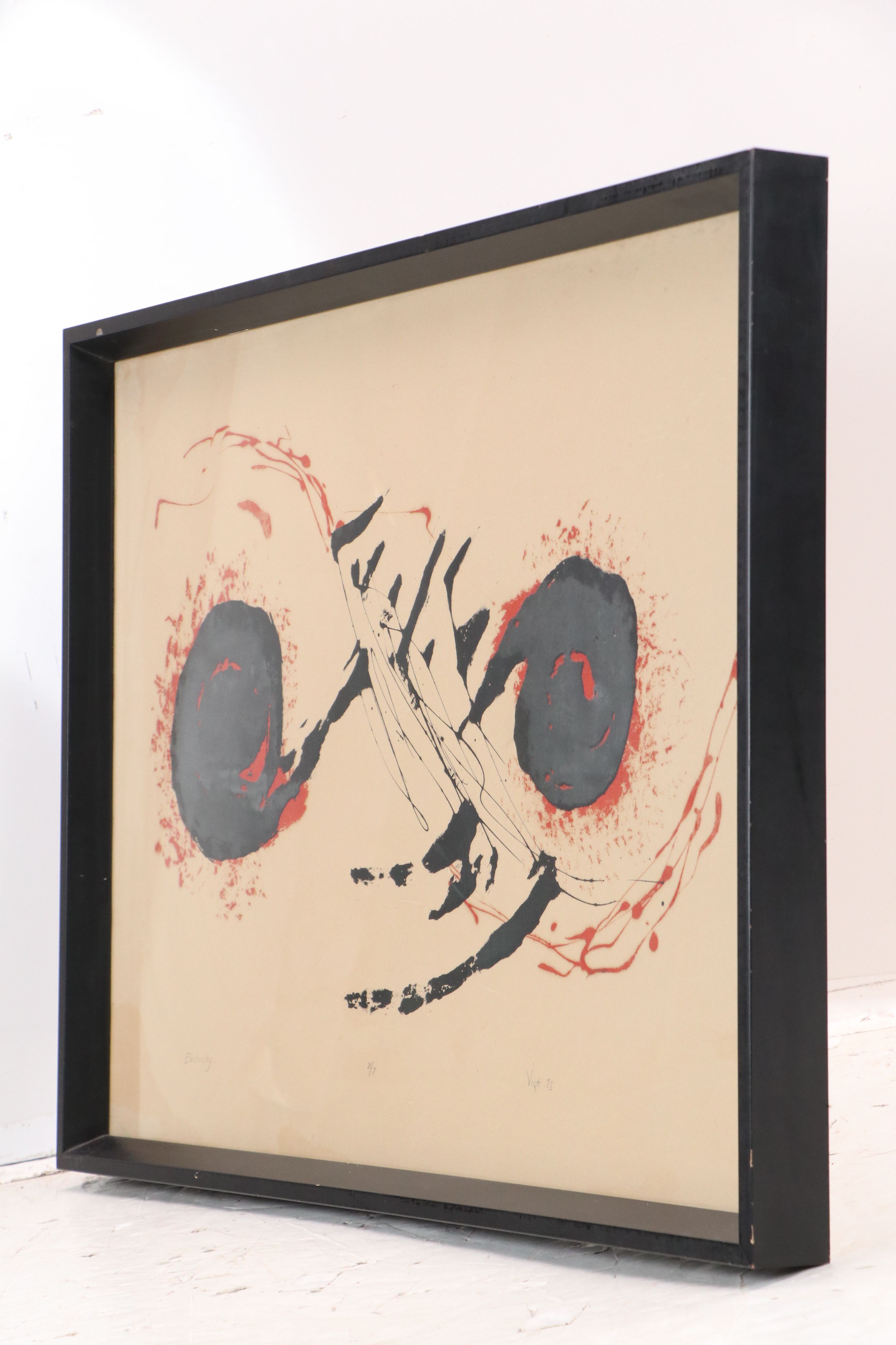 Abstract Lithograph Signed Vogt "Electricity," 1973