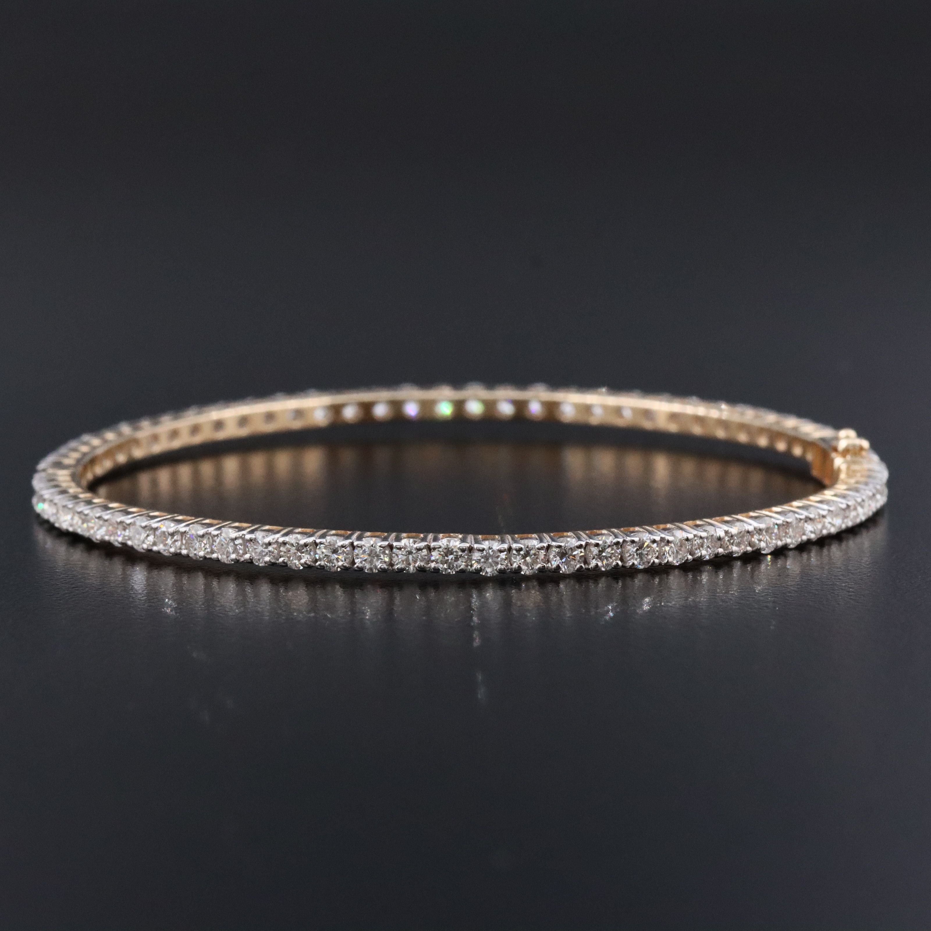 14K 3.92 CTW Diamond Bangle Bracelet