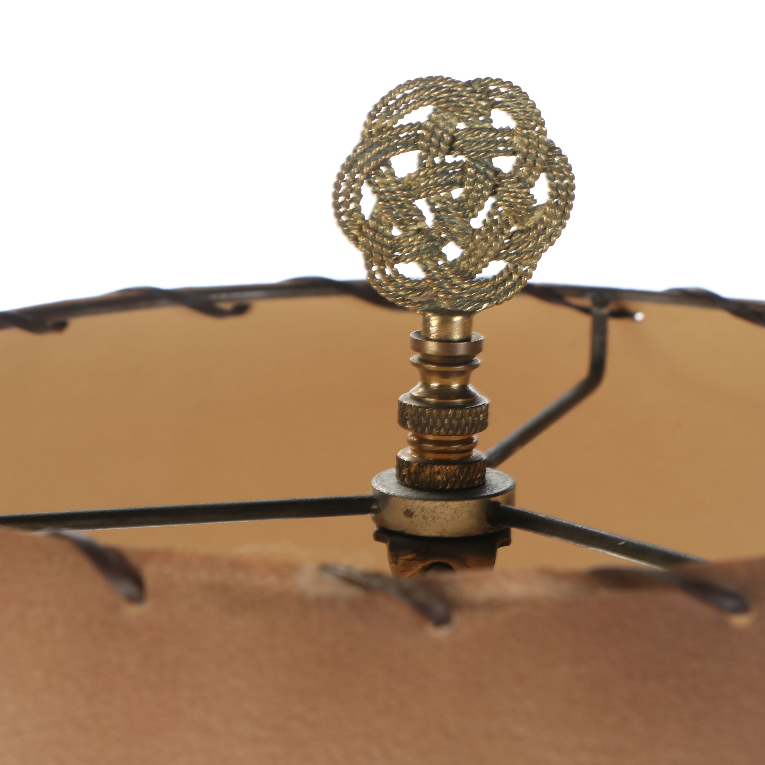 Rustic Wrought Iron Floor Lamp with Leather Shade