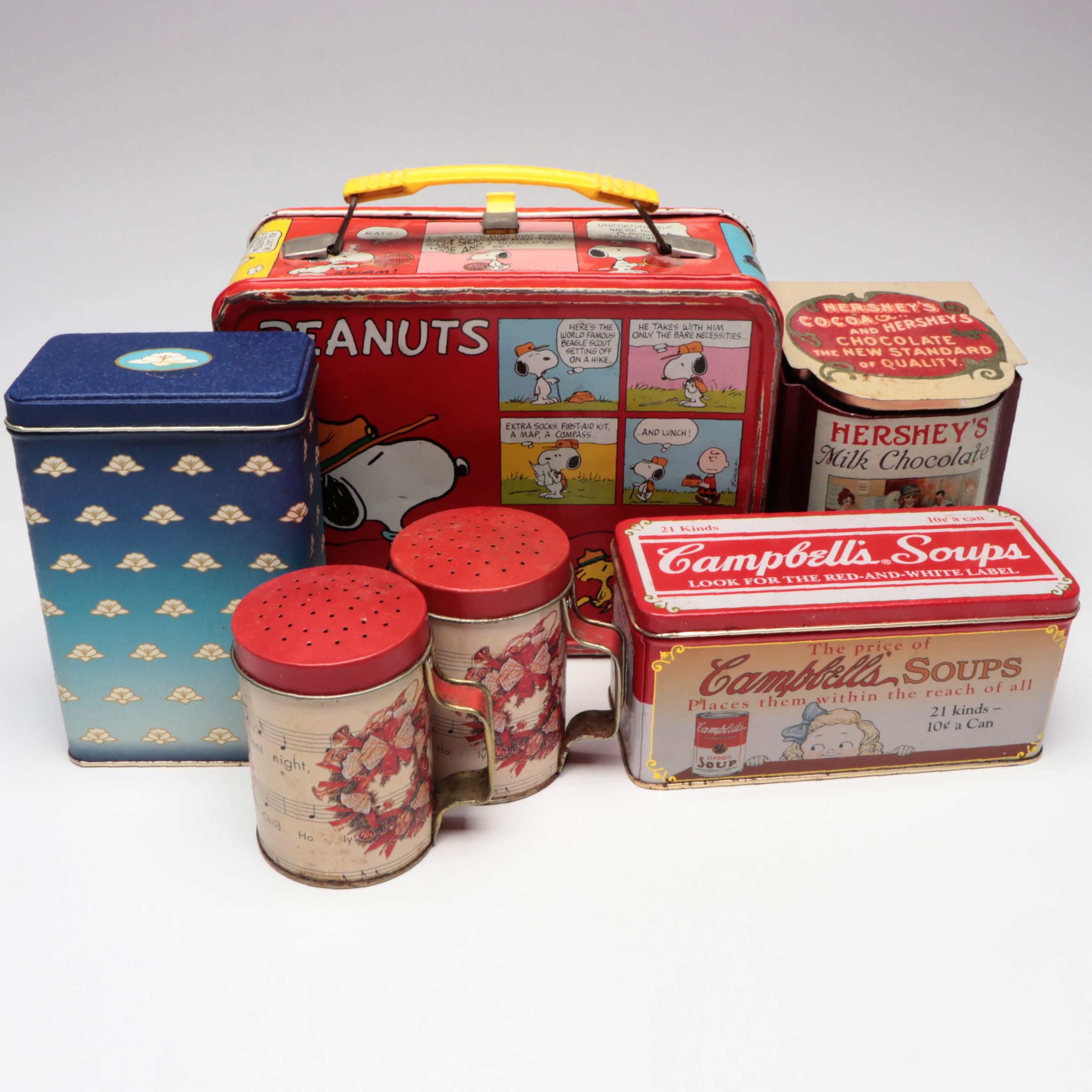 Peanuts Lunchbox and Thermos with Campbell's and More Food Tins