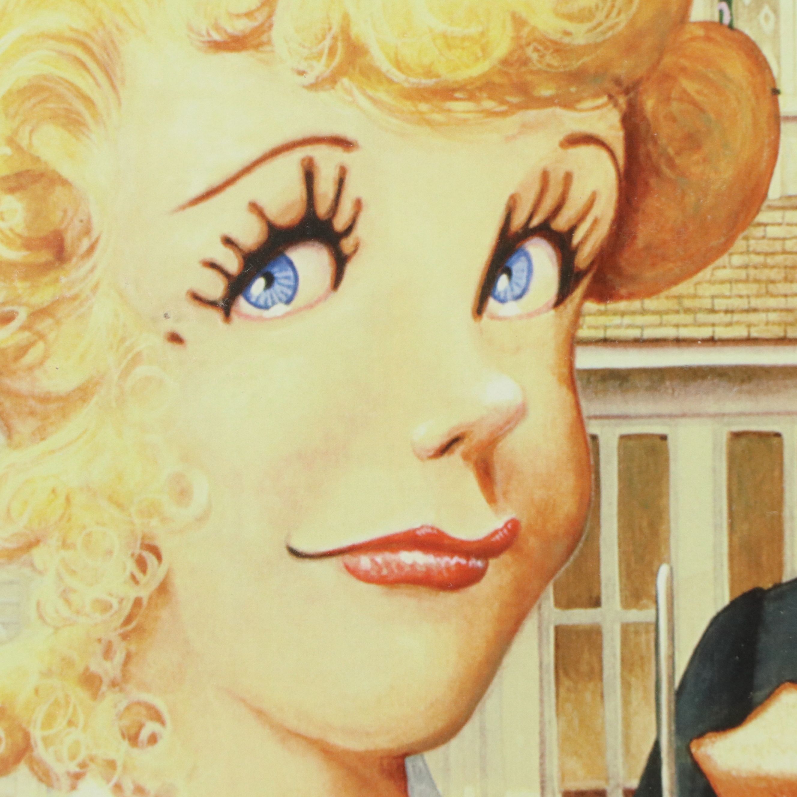 Offset Lithograph Parody of "American Gothic" with Blondie, Late 20th Century