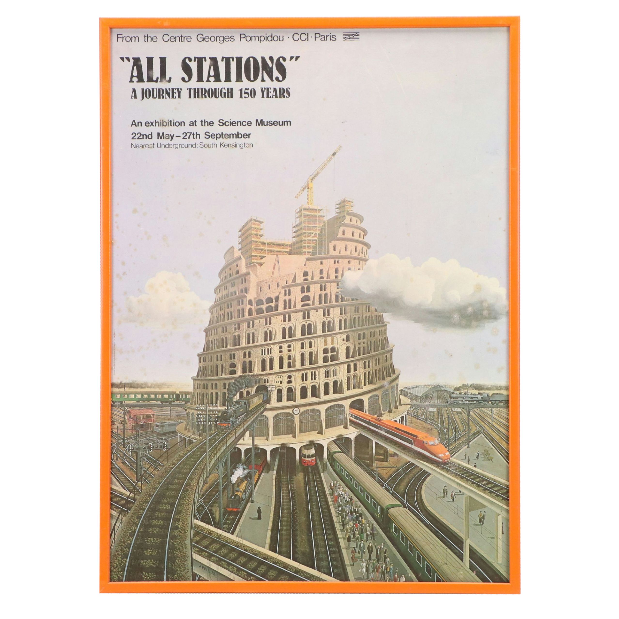 Offset Lithograph Poster "All Stations - A Journey Through 150 Years," 1979