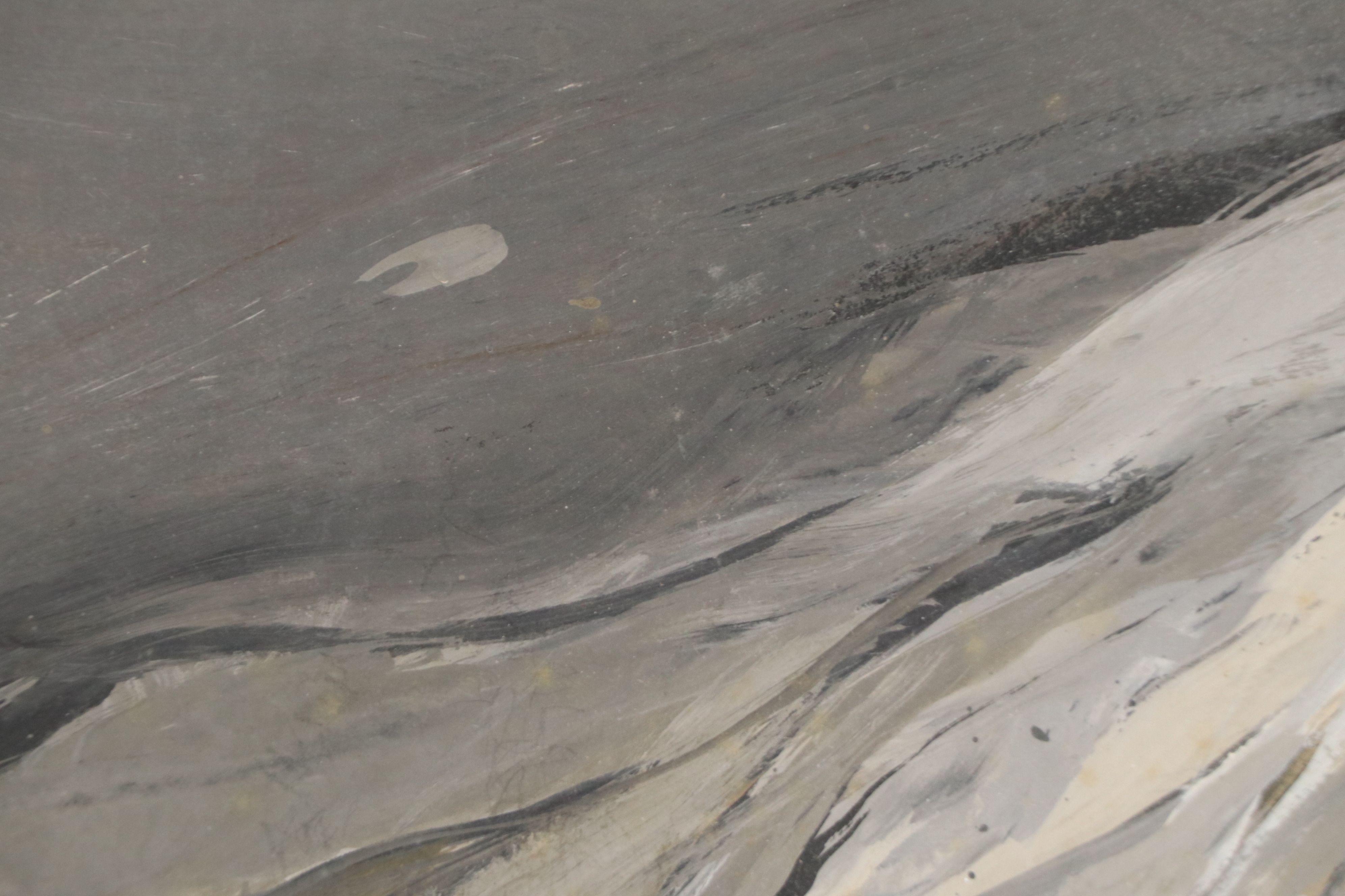 Acrylic Gray Abstract Painting, Late 20th Century