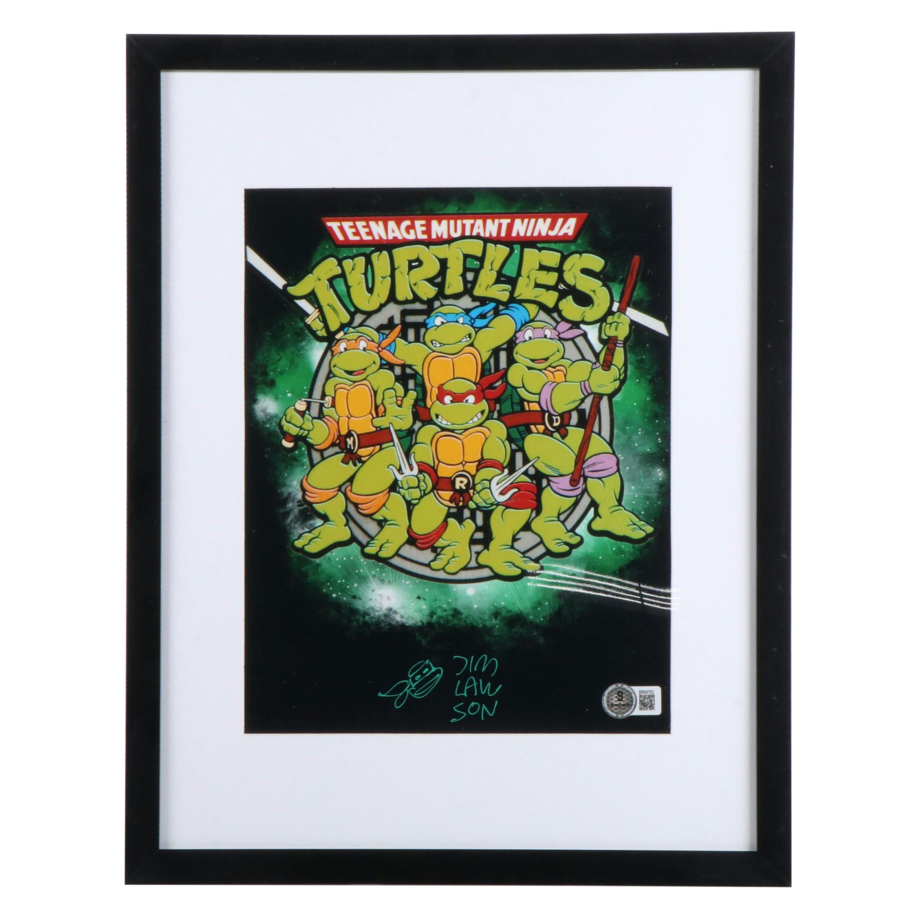Jim Lawson Signed “Teenage Mutant Ninja Turtles” Print in Matted Frame, Beckett