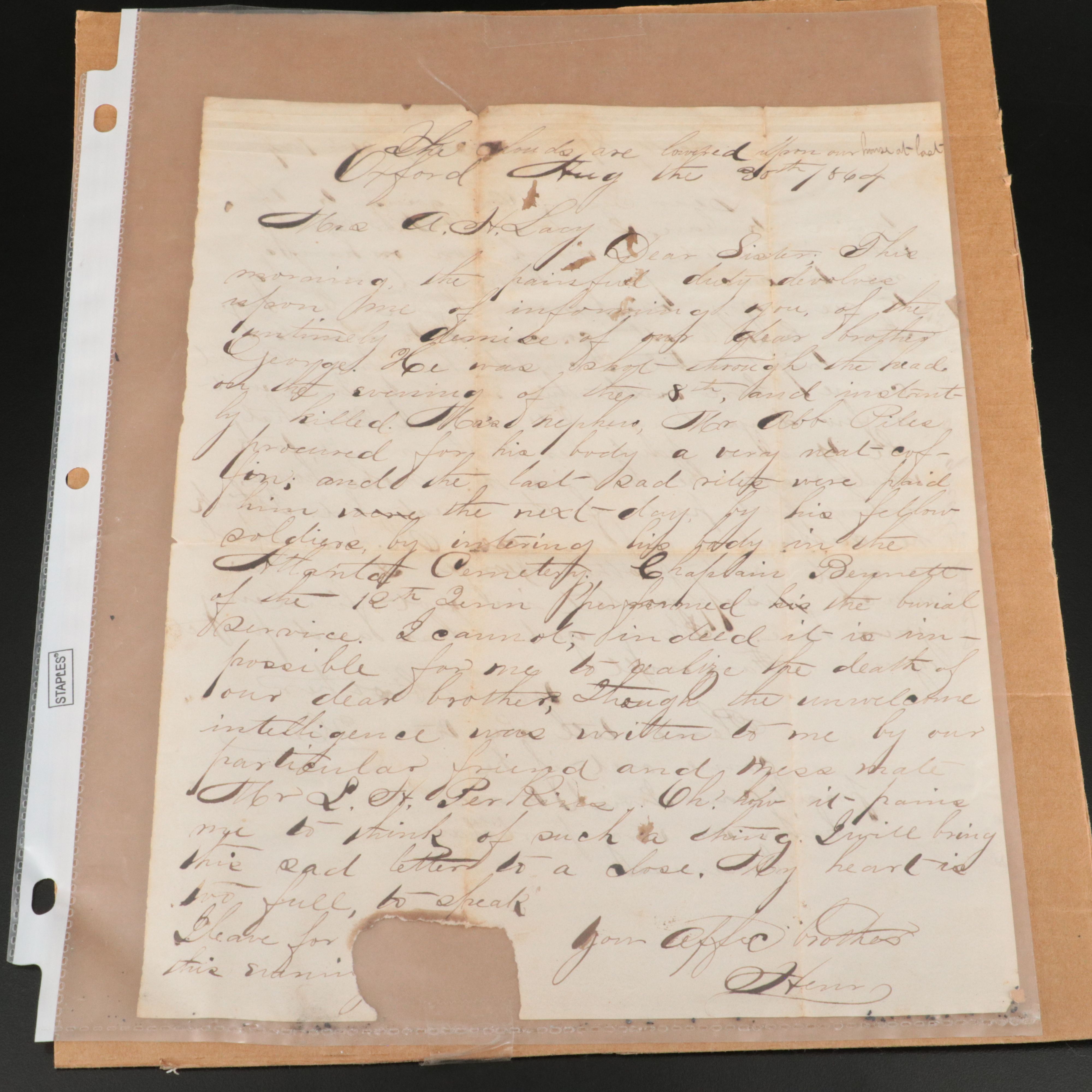 American Civil War Daugerreotype of a Confederate Soldier with Letter and More