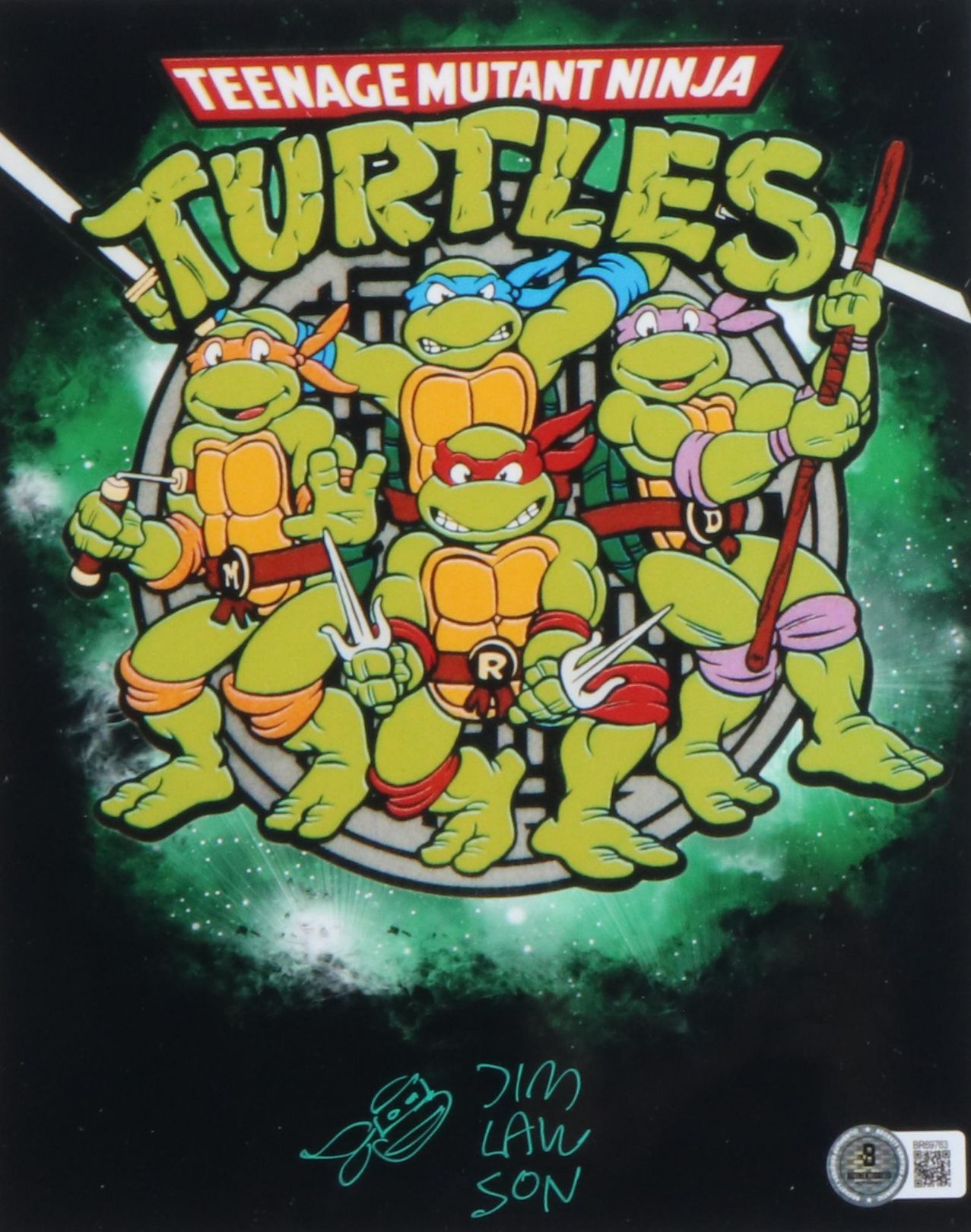 Jim Lawson Signed “Teenage Mutant Ninja Turtles” Print in Matted Frame, Beckett
