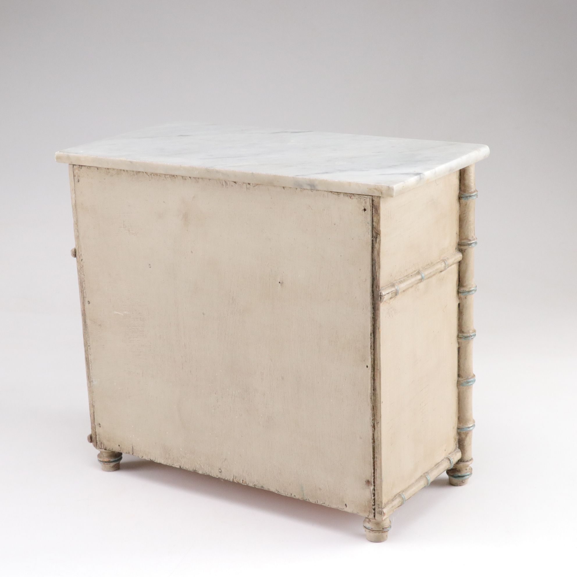 Two Faux Bamboo Painted Dresser-Top Chests, Mid to Late 20th Century