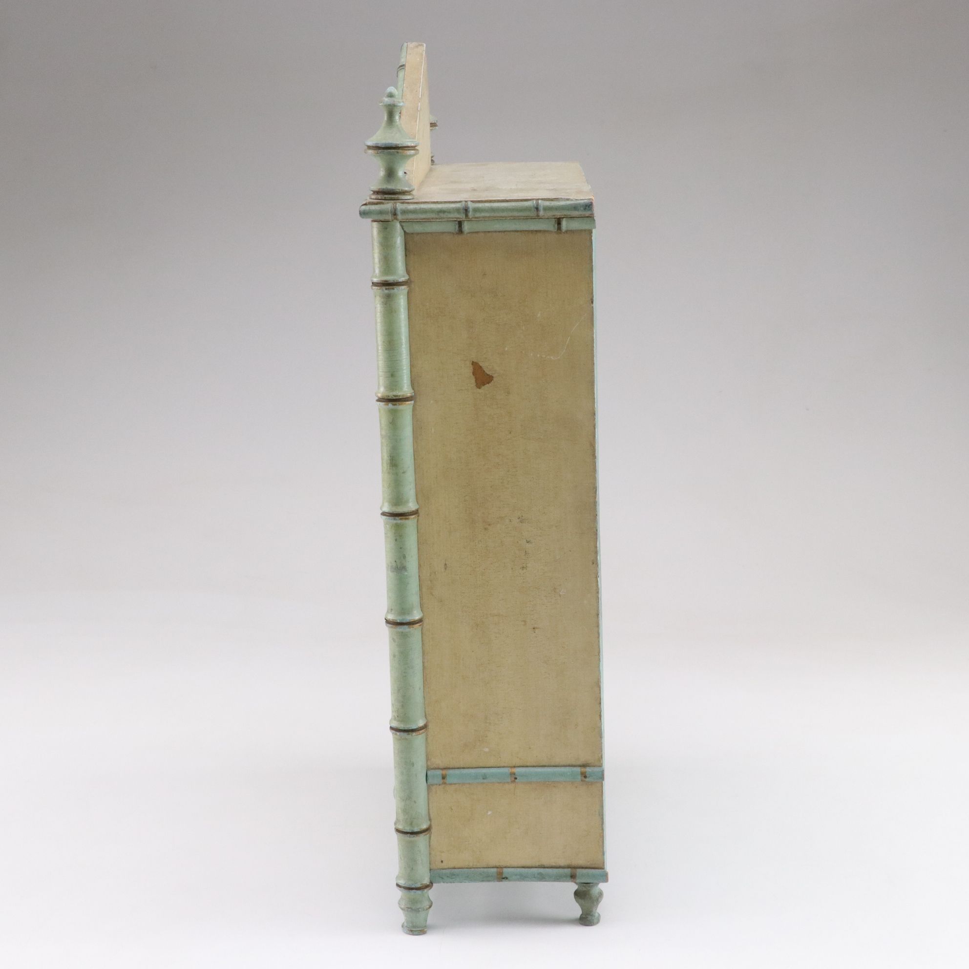 Two Faux Bamboo Painted Dresser-Top Chests, Mid to Late 20th Century