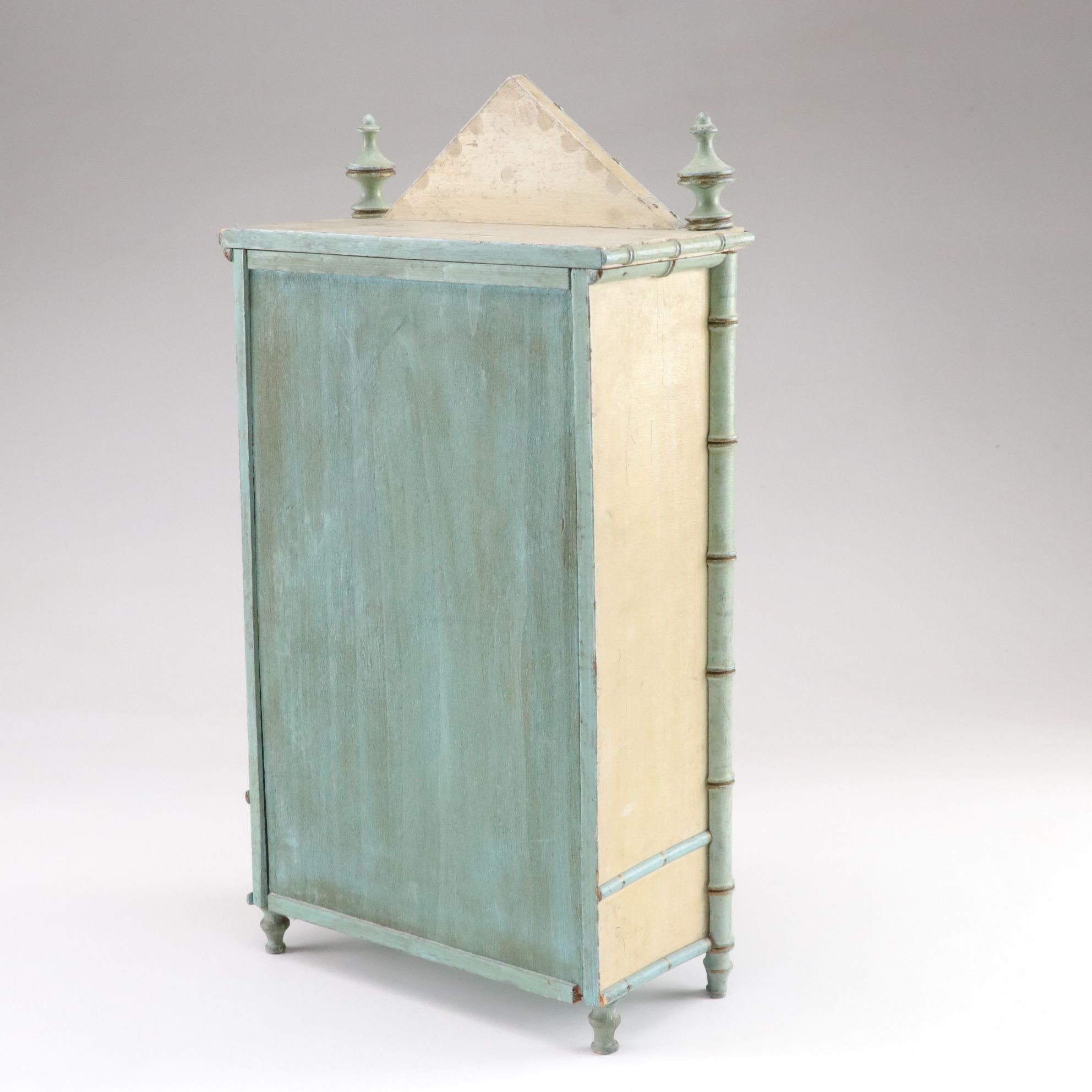 Two Faux Bamboo Painted Dresser-Top Chests, Mid to Late 20th Century