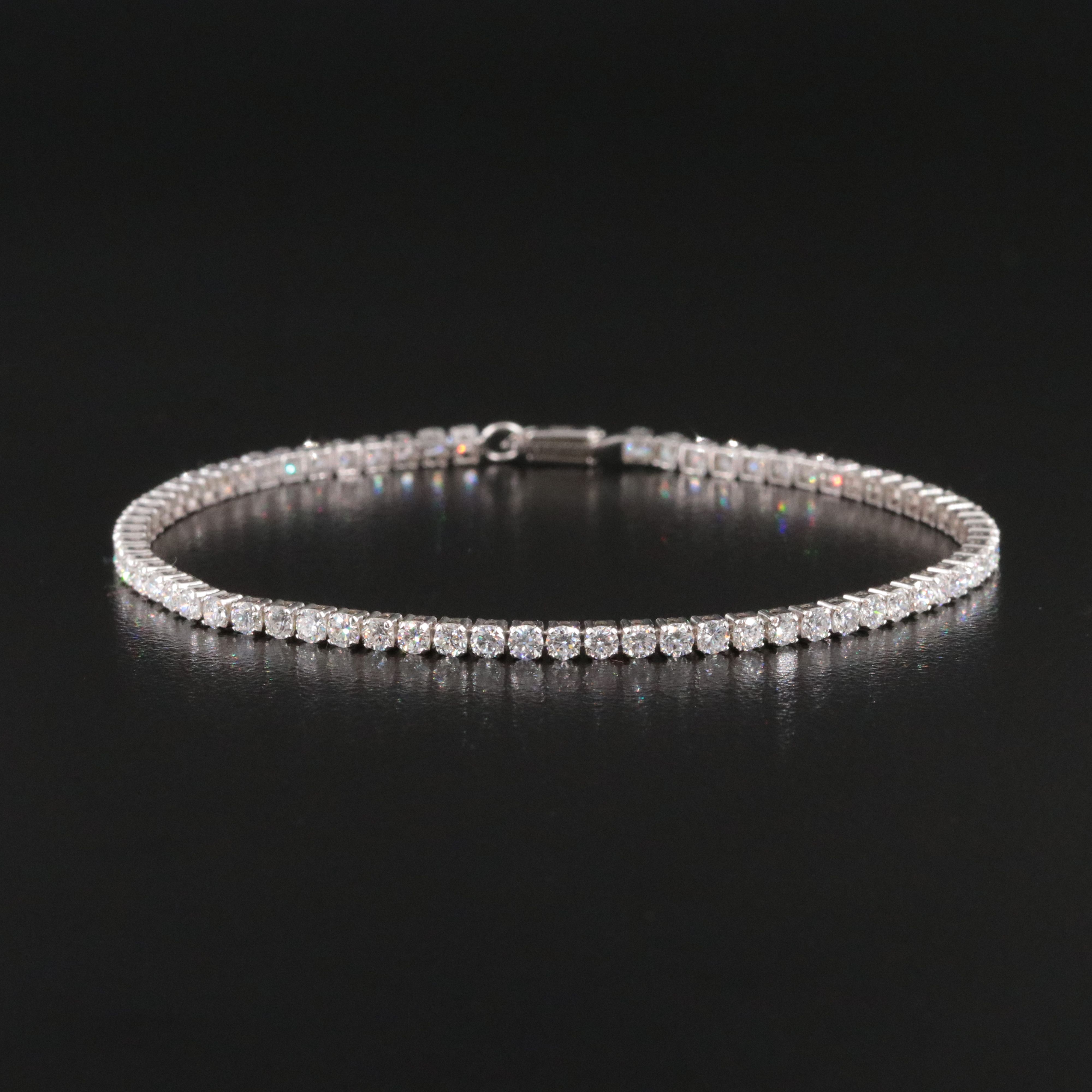 14K 3.23 CTW Lab Grown Diamond Line Bracelet with IGI Jewelry Report