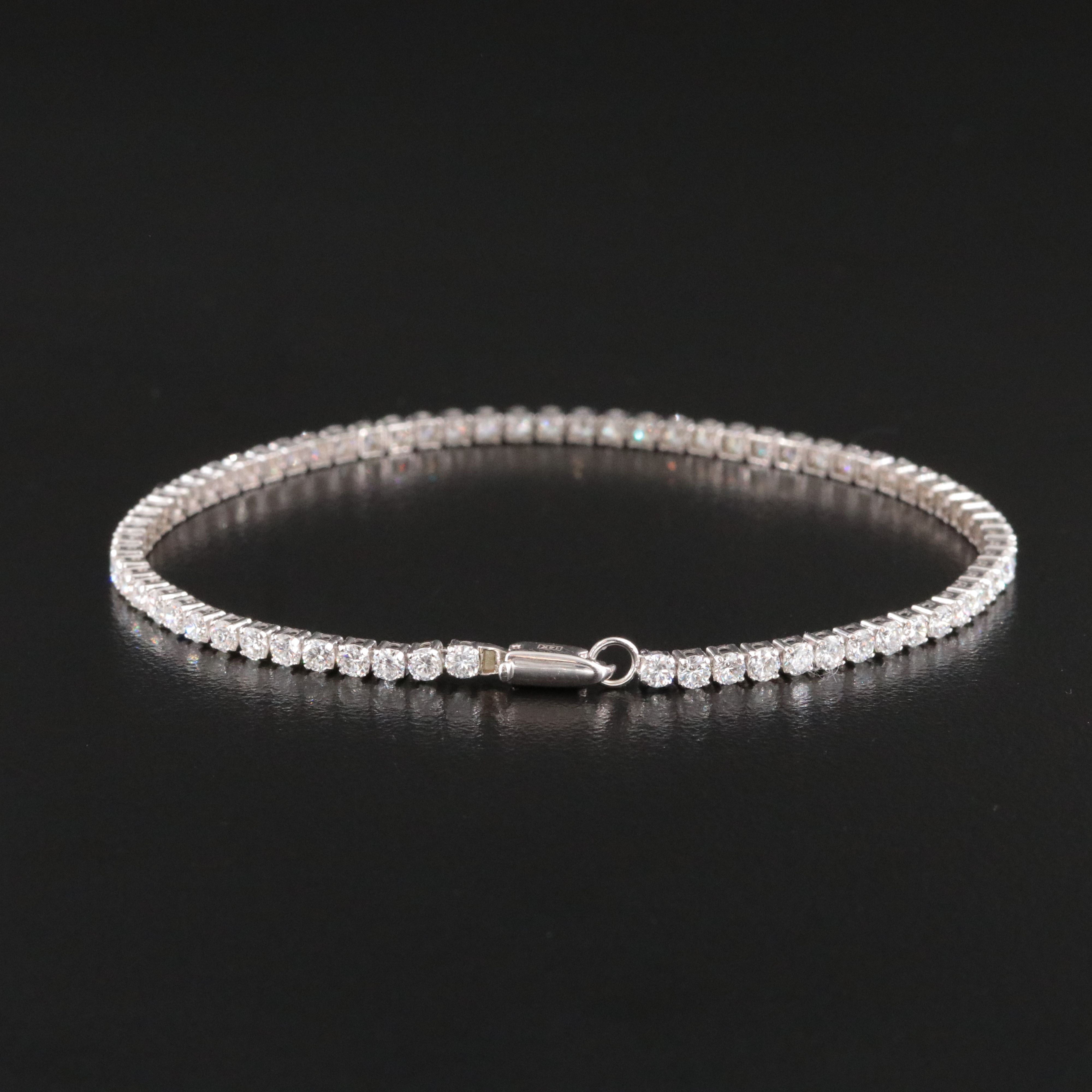 14K 3.23 CTW Lab Grown Diamond Line Bracelet with IGI Jewelry Report