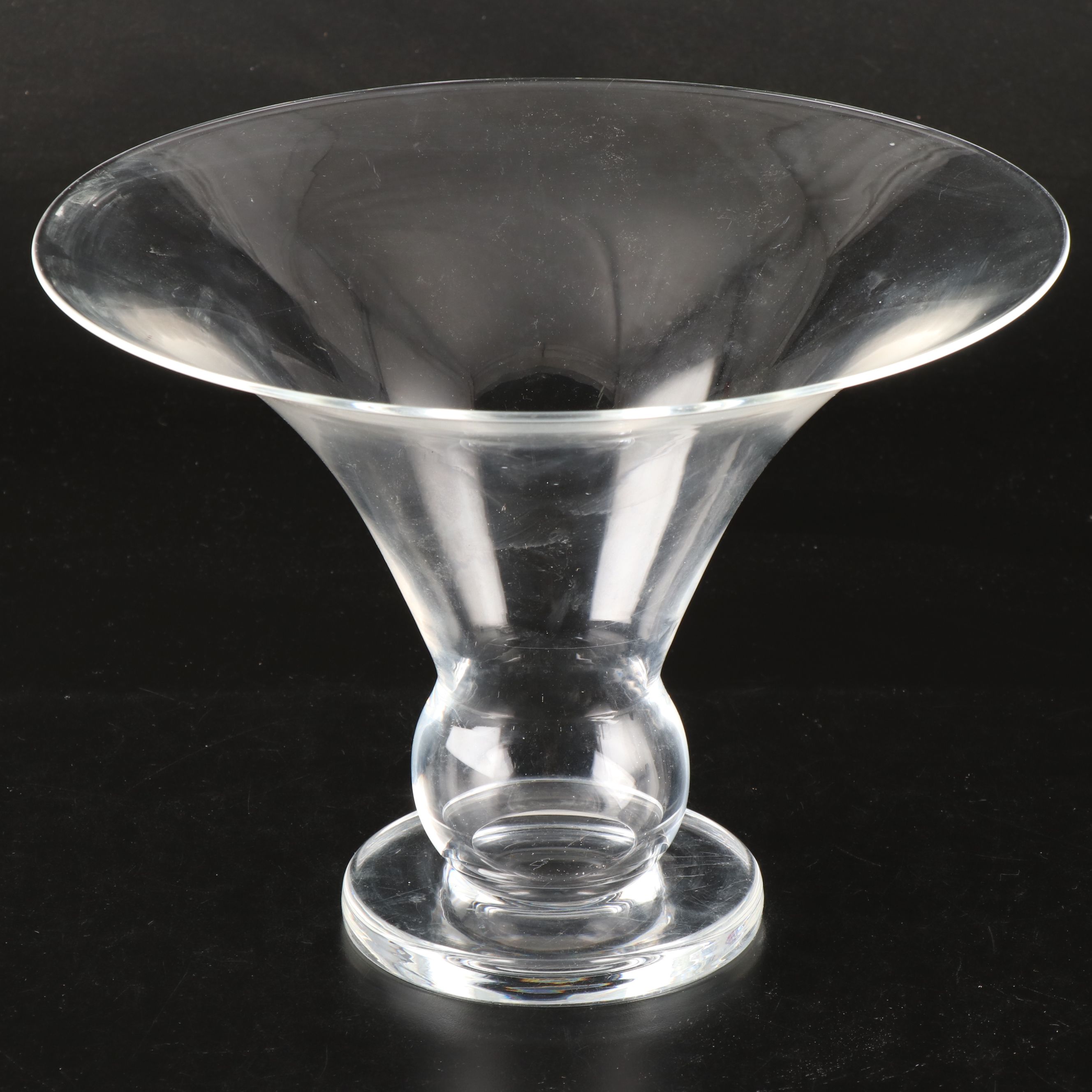 Signed Steuben Flared Vase Designed by Sidney Waugh with Other Fleur-de-Lis Vase