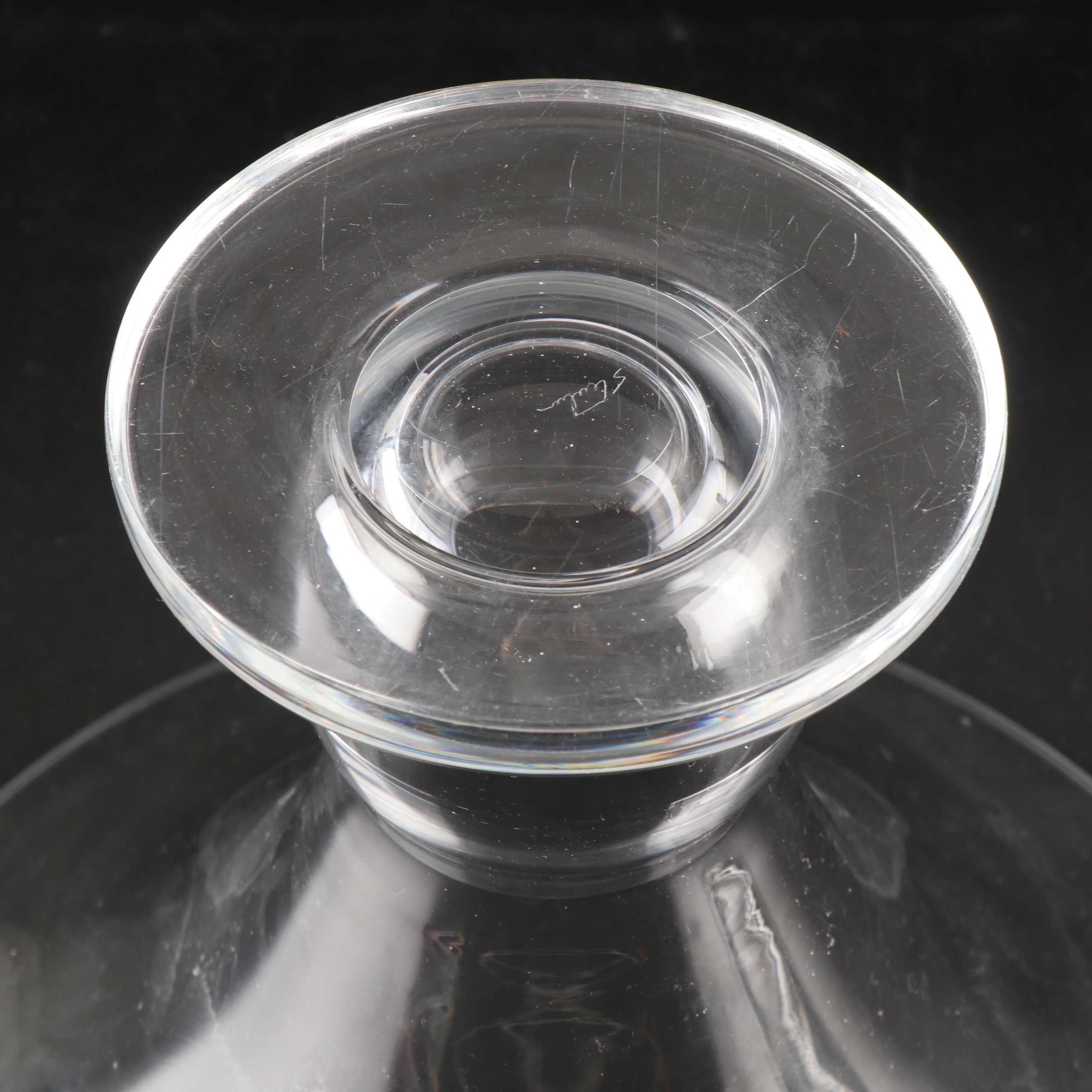 Signed Steuben Flared Vase Designed by Sidney Waugh with Other Fleur-de-Lis Vase