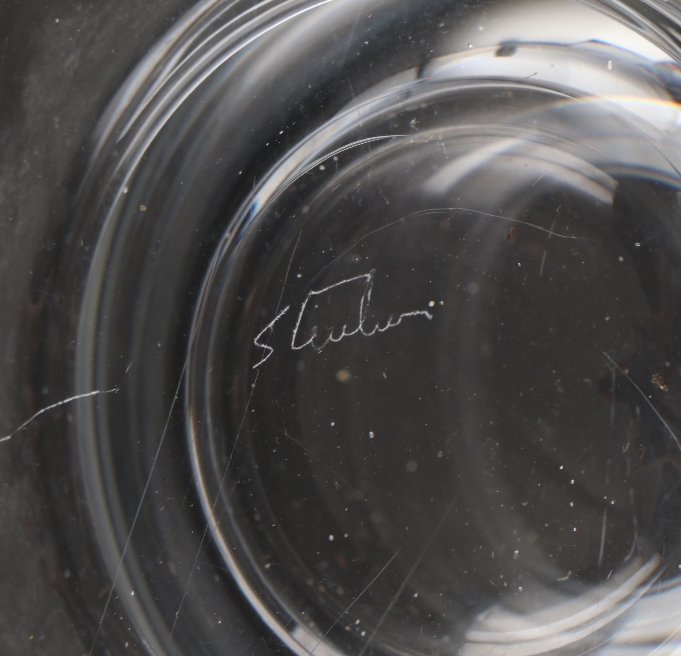 Signed Steuben Flared Vase Designed by Sidney Waugh with Other Fleur-de-Lis Vase