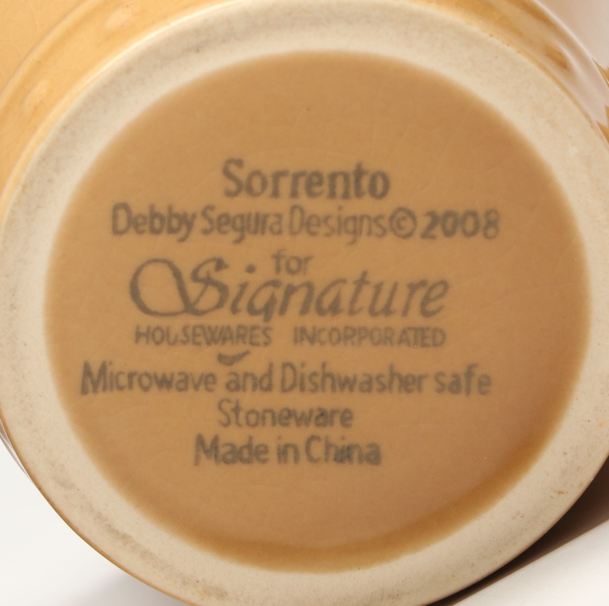 Signature Housewares "Sorrento Wheat" Stoneware Mugs and Serveware