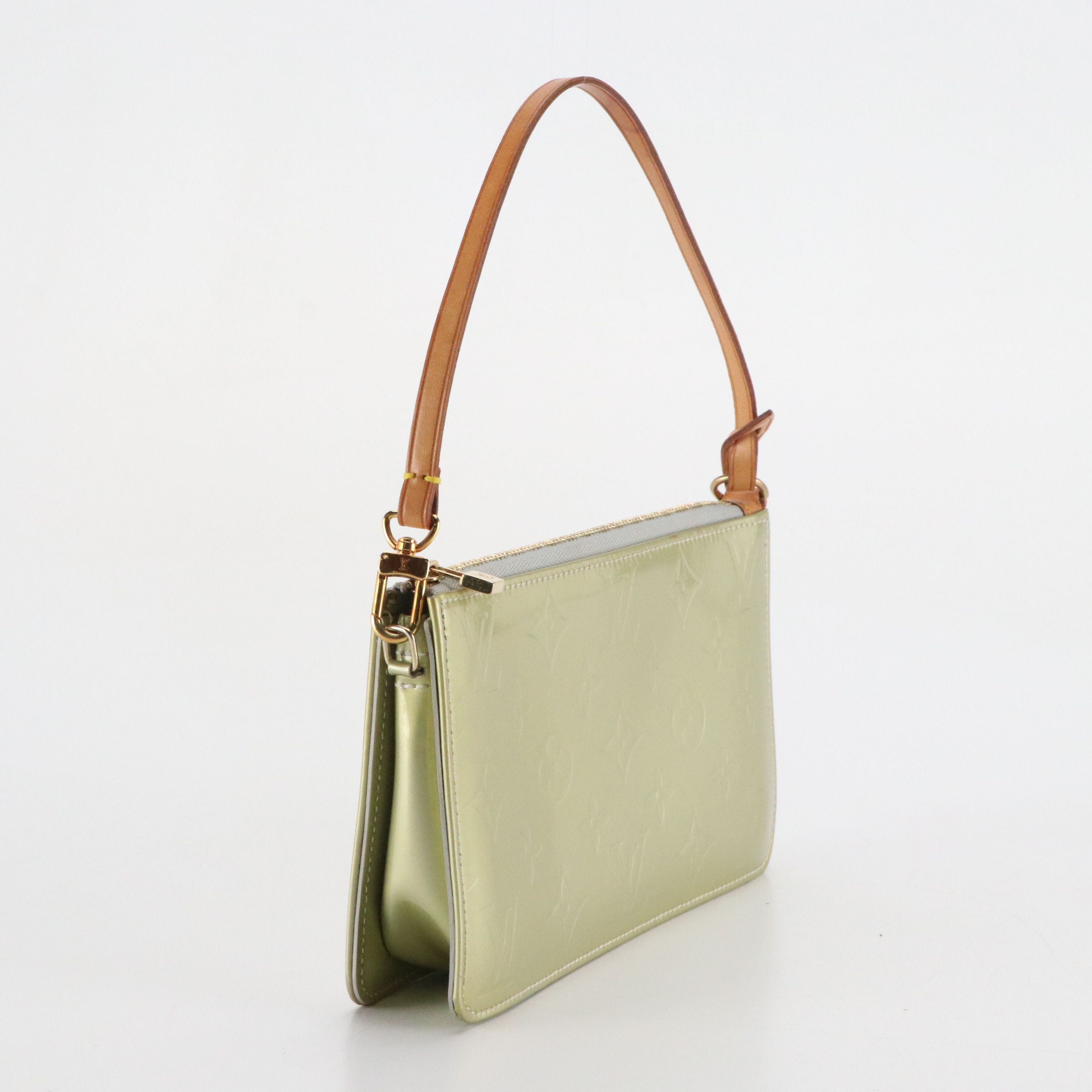 Louis Vuitton Lexington Pochette Bag in Light Green Monogram Vernis and Leather