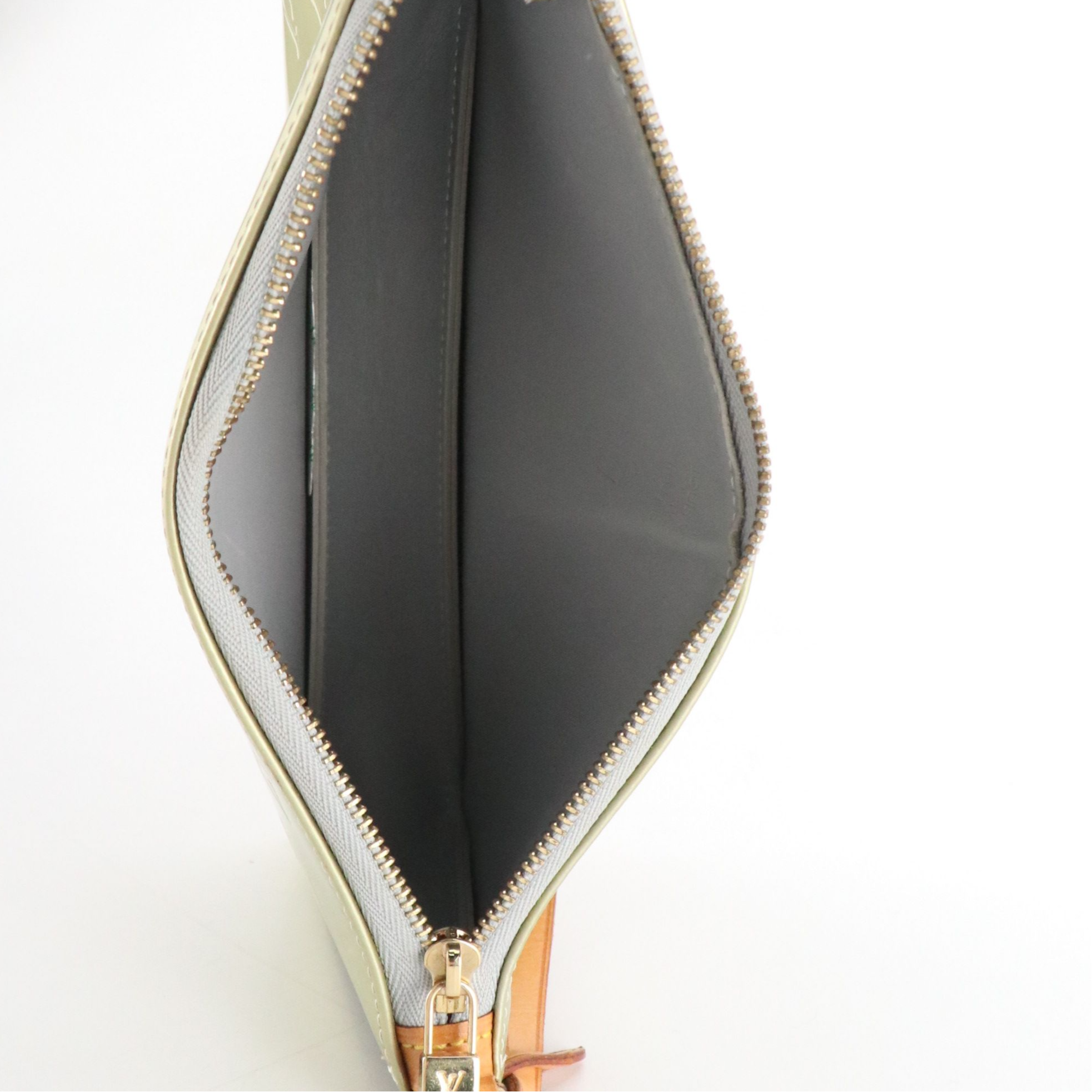 Louis Vuitton Lexington Pochette Bag in Light Green Monogram Vernis and Leather