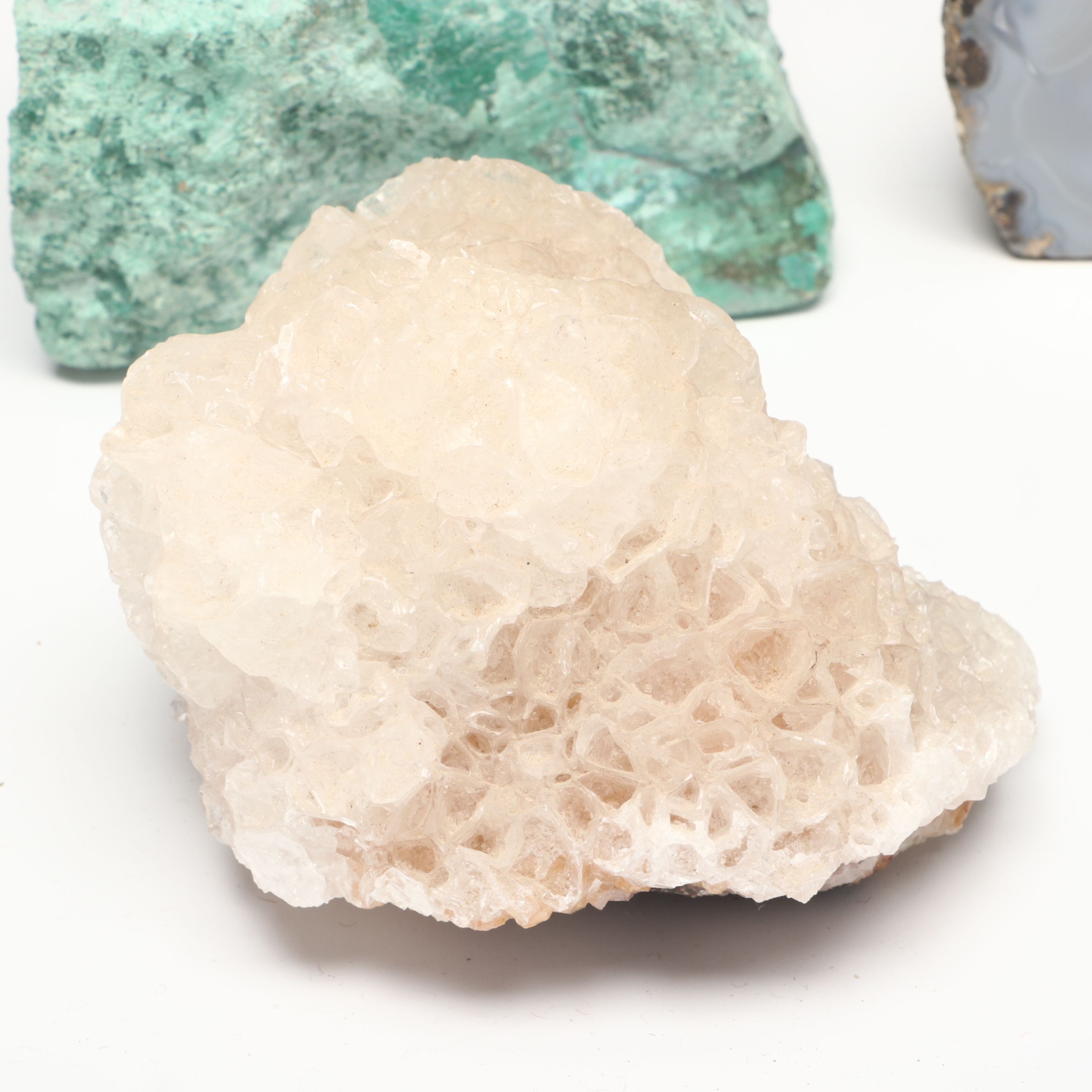 Gray Agate Geodes with Trilobite and More Mineral Specimens