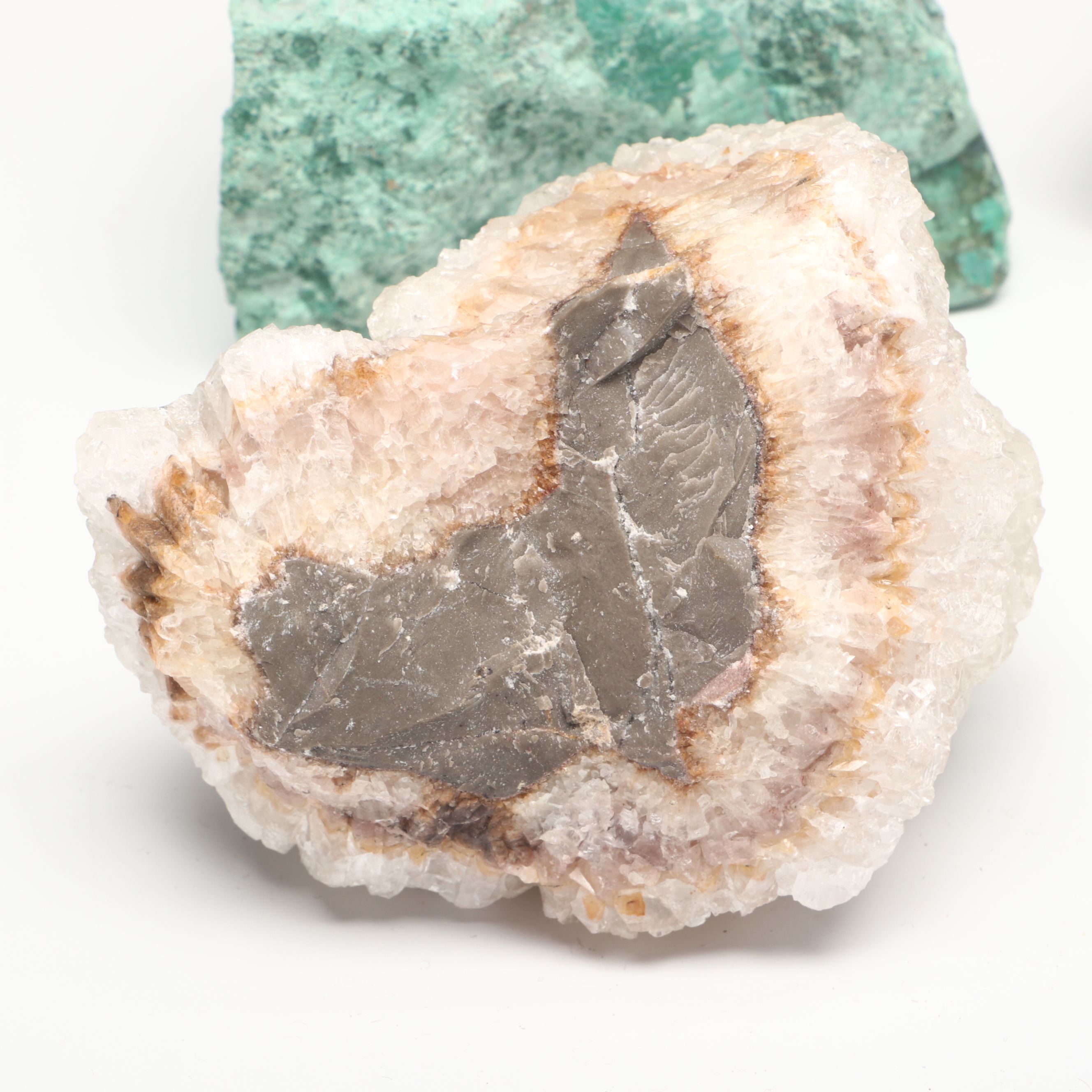 Gray Agate Geodes with Trilobite and More Mineral Specimens