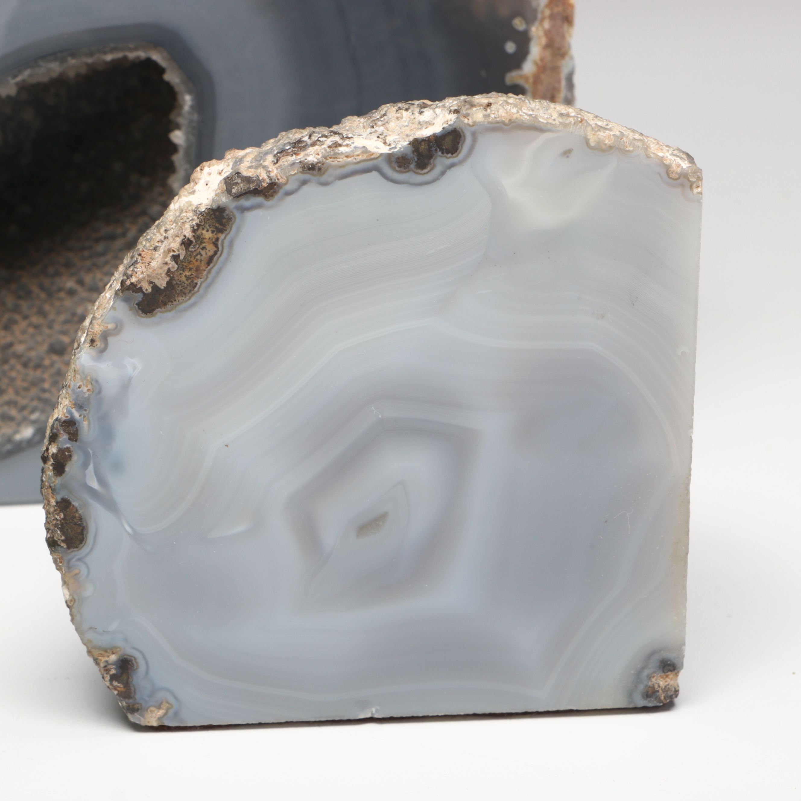 Gray Agate Geodes with Trilobite and More Mineral Specimens