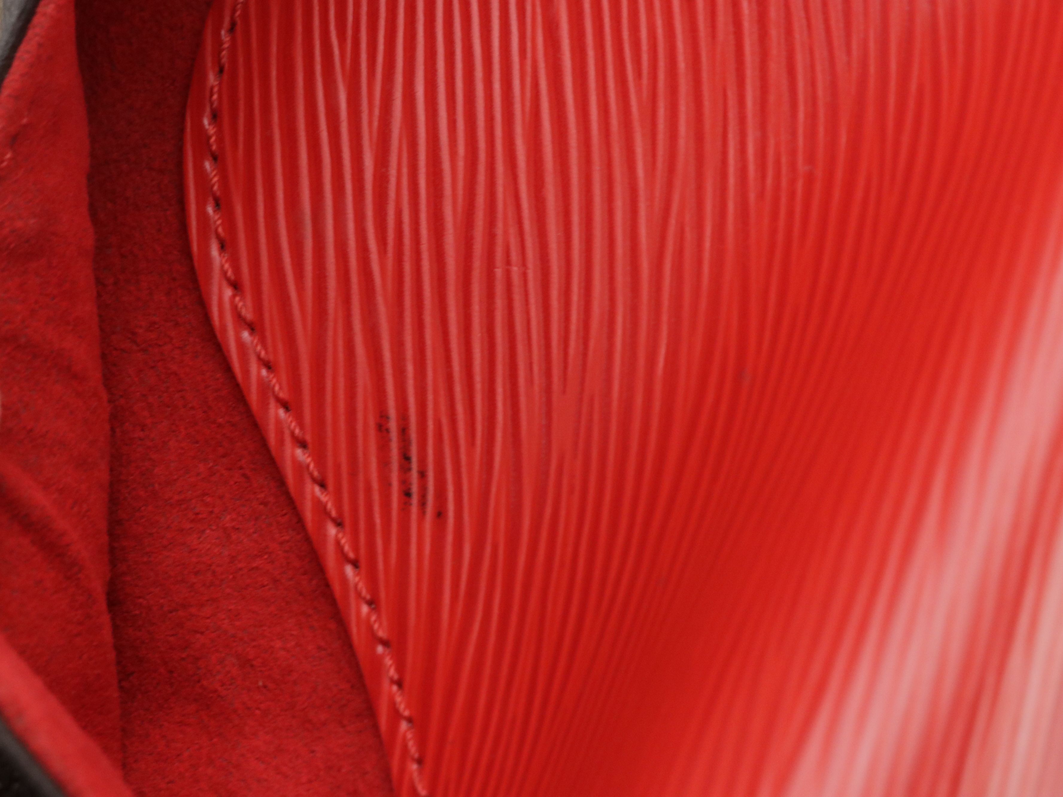 Louis Vuitton Saint Michel Crossbody Bag in Red Epi Leather and Monogram Canvas