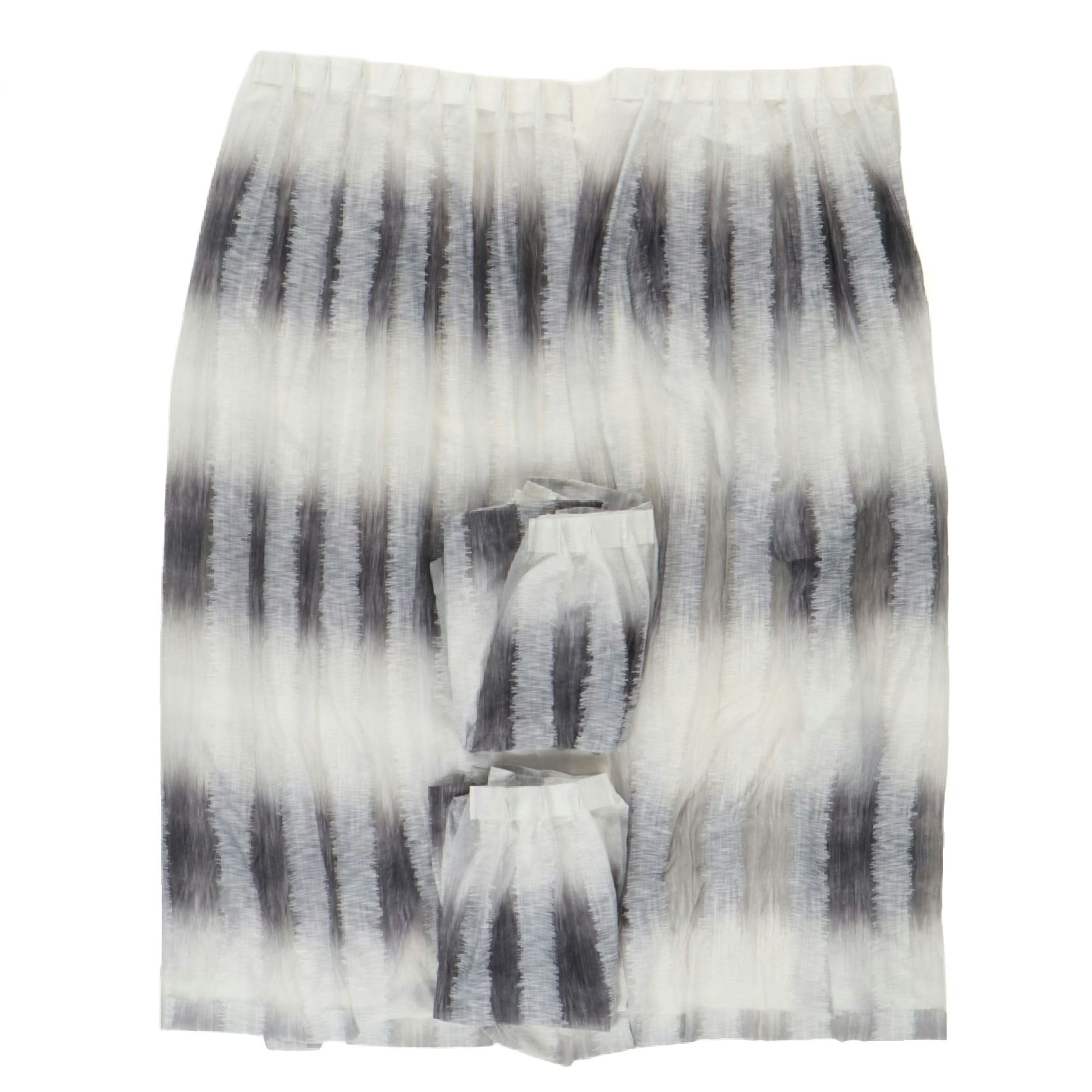 Set of Four Charcoal Ombre Fil-Coupé Semi-Sheer Textured Drapes