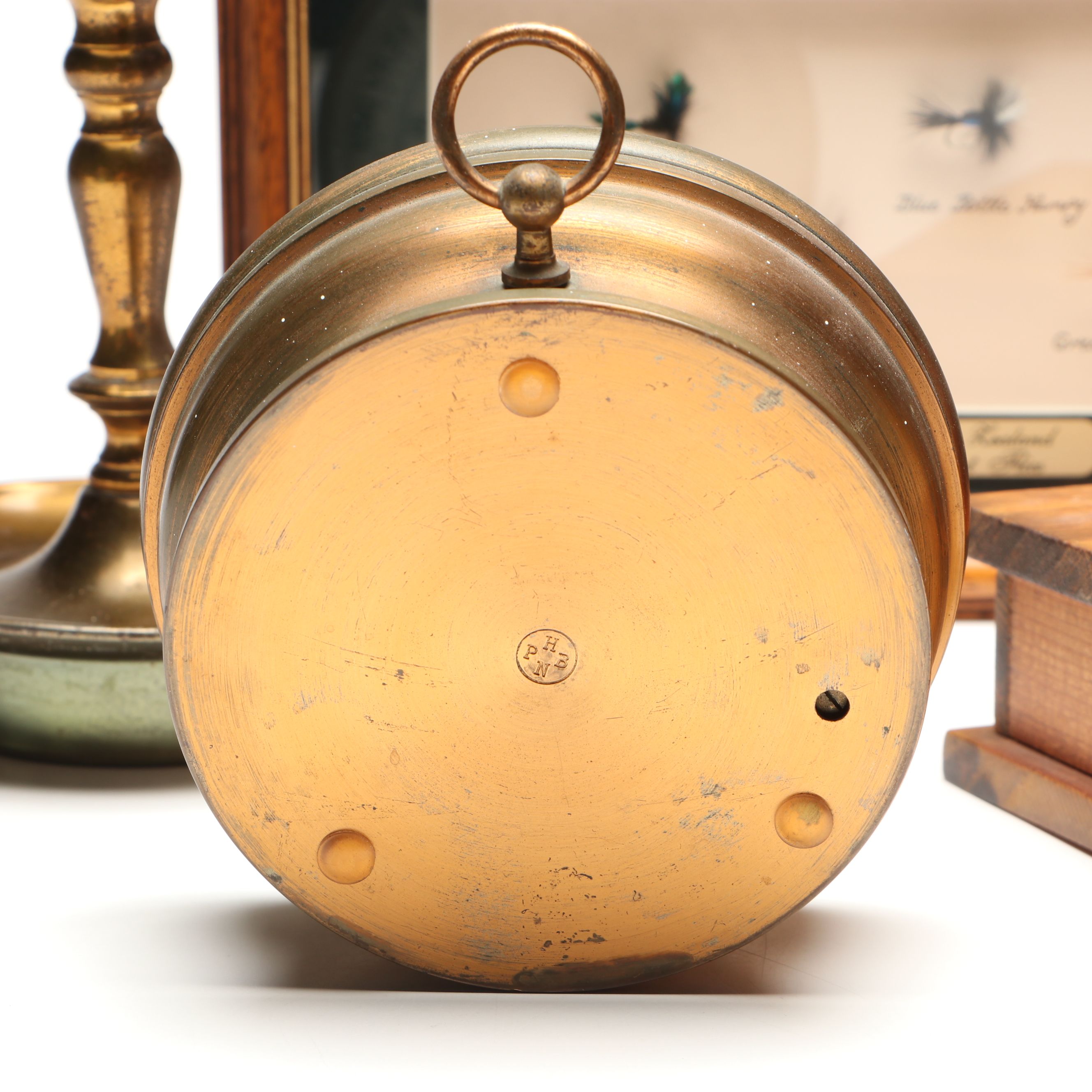 Brass Candlestick Table Lamp with Other Rustic Home Décor