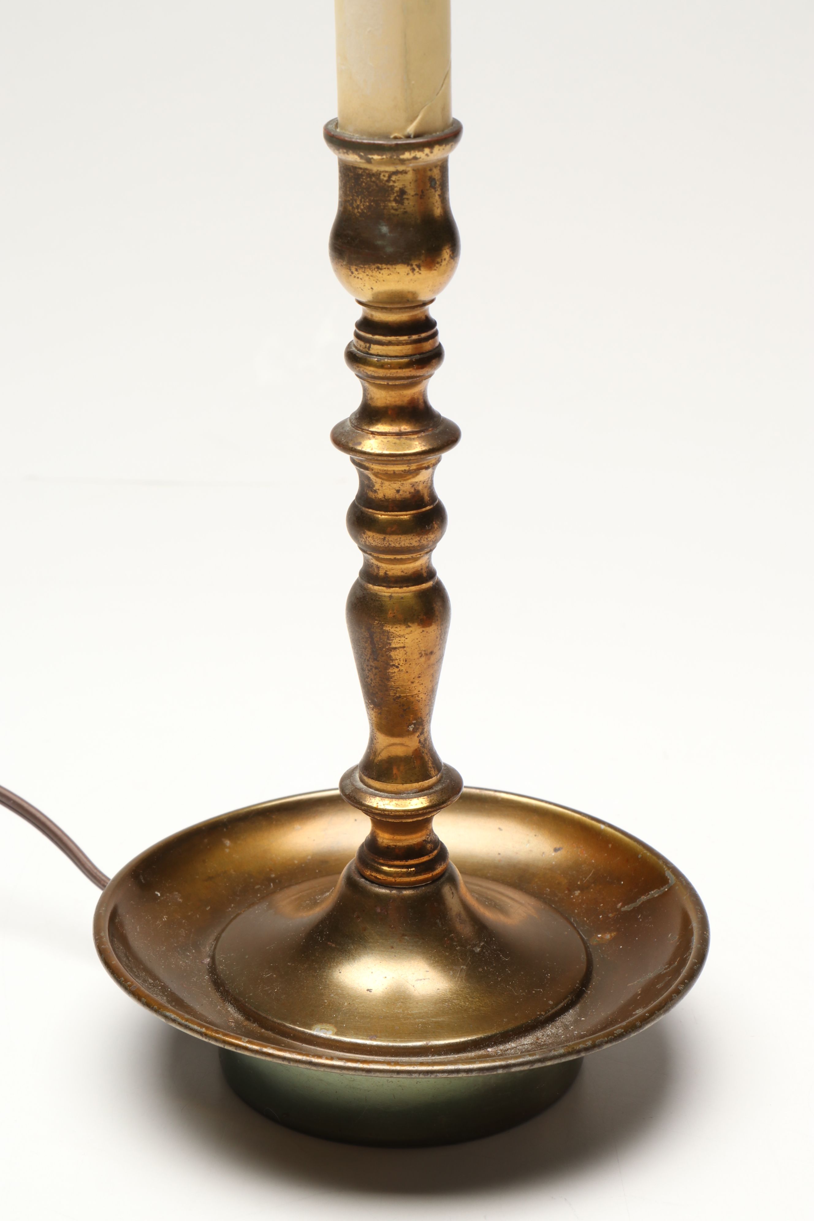 Brass Candlestick Table Lamp with Other Rustic Home Décor