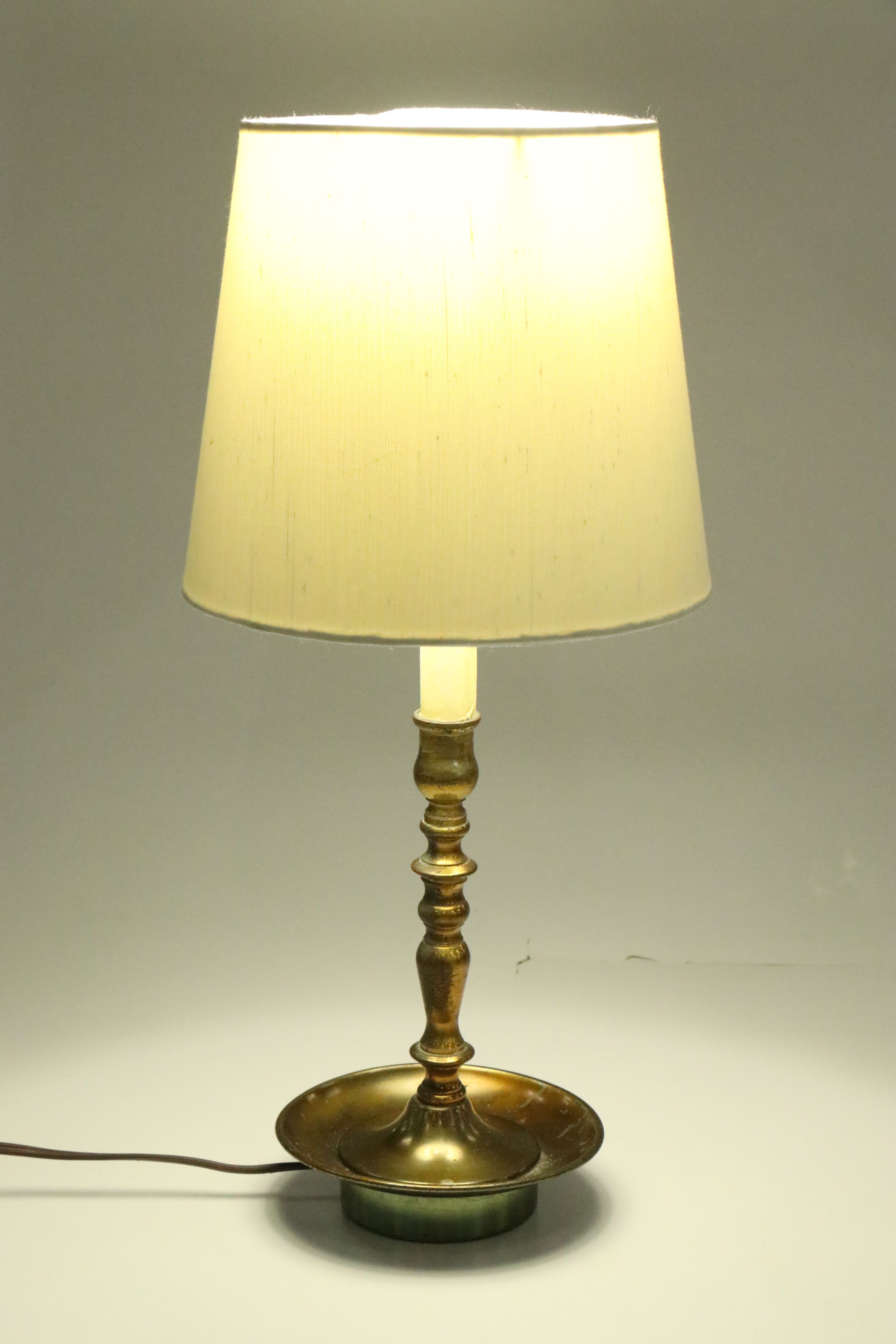 Brass Candlestick Table Lamp with Other Rustic Home Décor