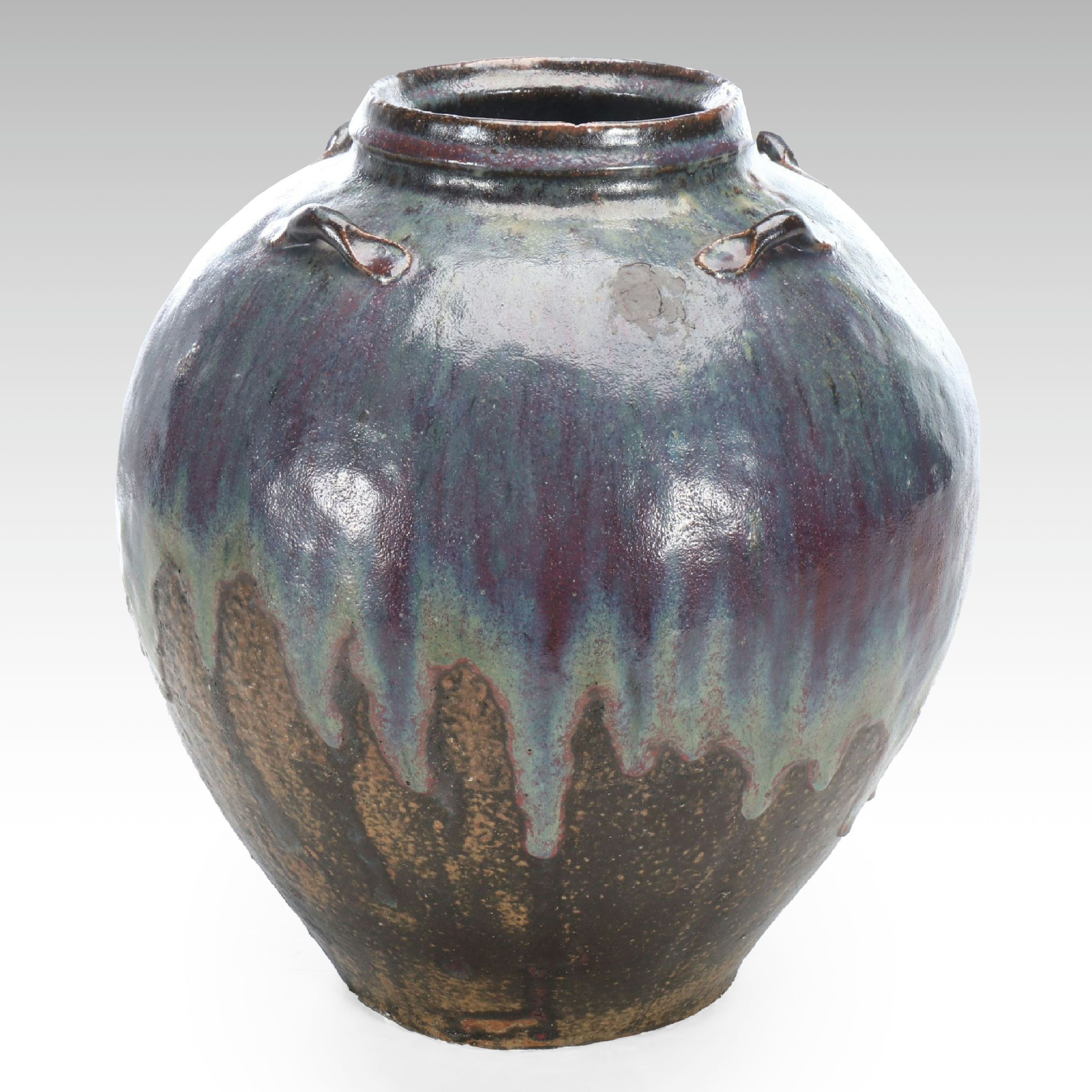 Cascade Glaze Art Pottery Stone Planter Pot