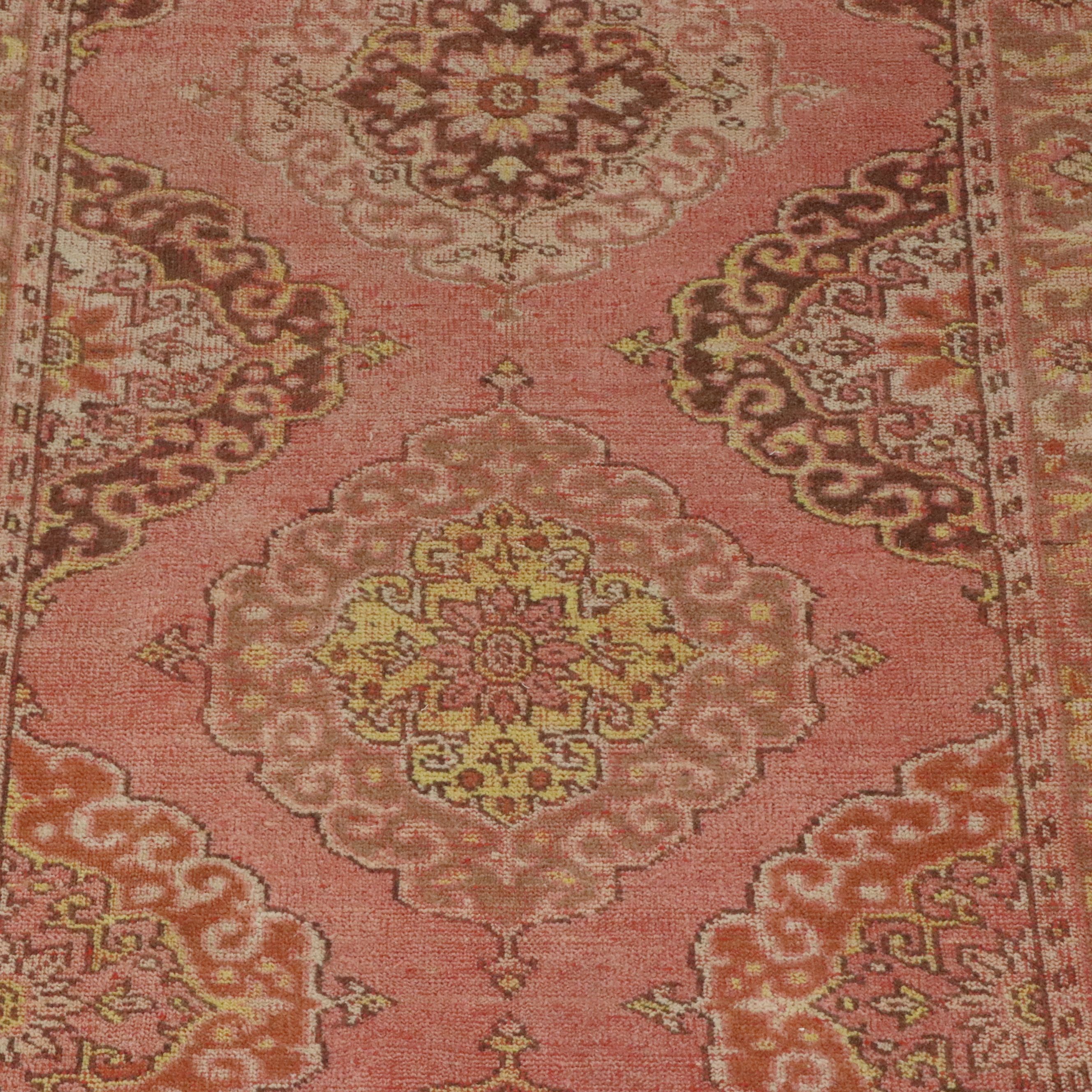 4'10 x 13'3 Hand-Knotted Turkish Oushak Long Rug