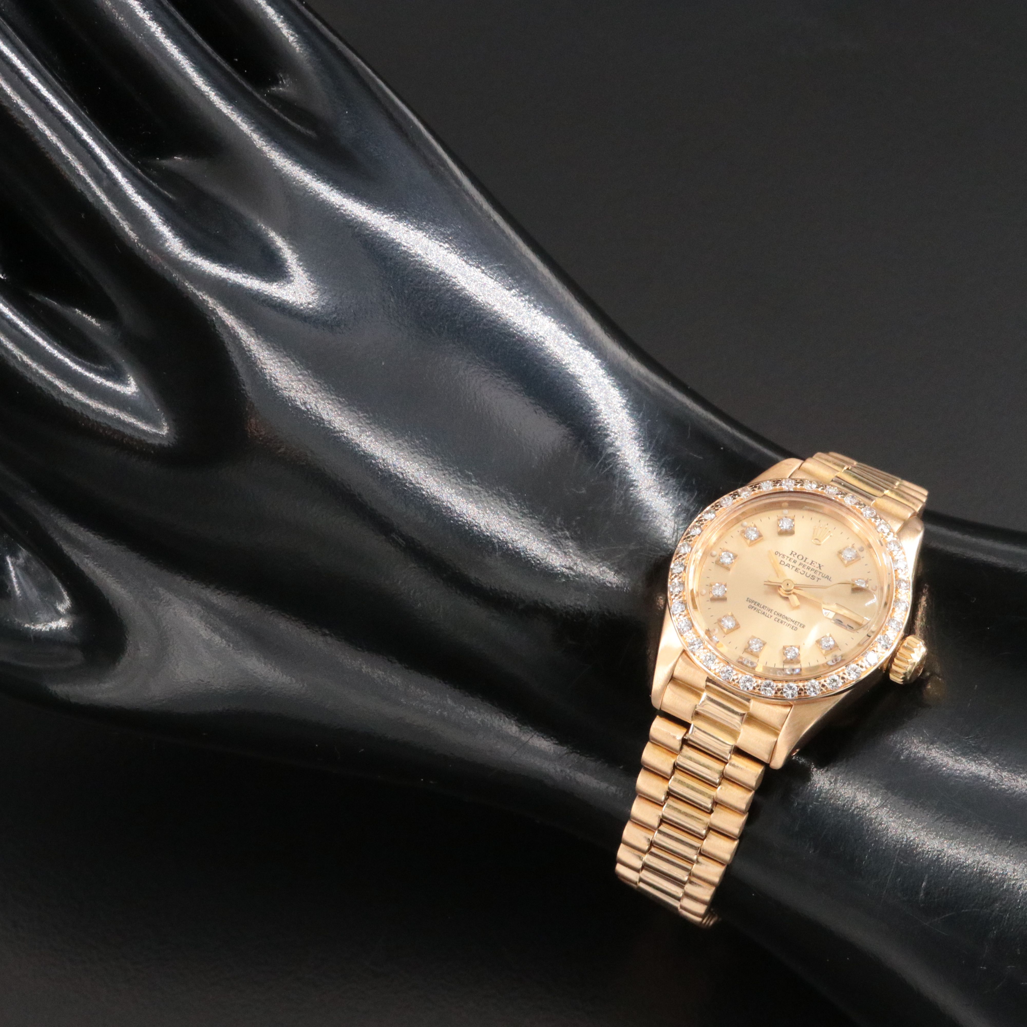 Rolex Datejust 6916 Custom Dial Vintage 18K Watch c.1979