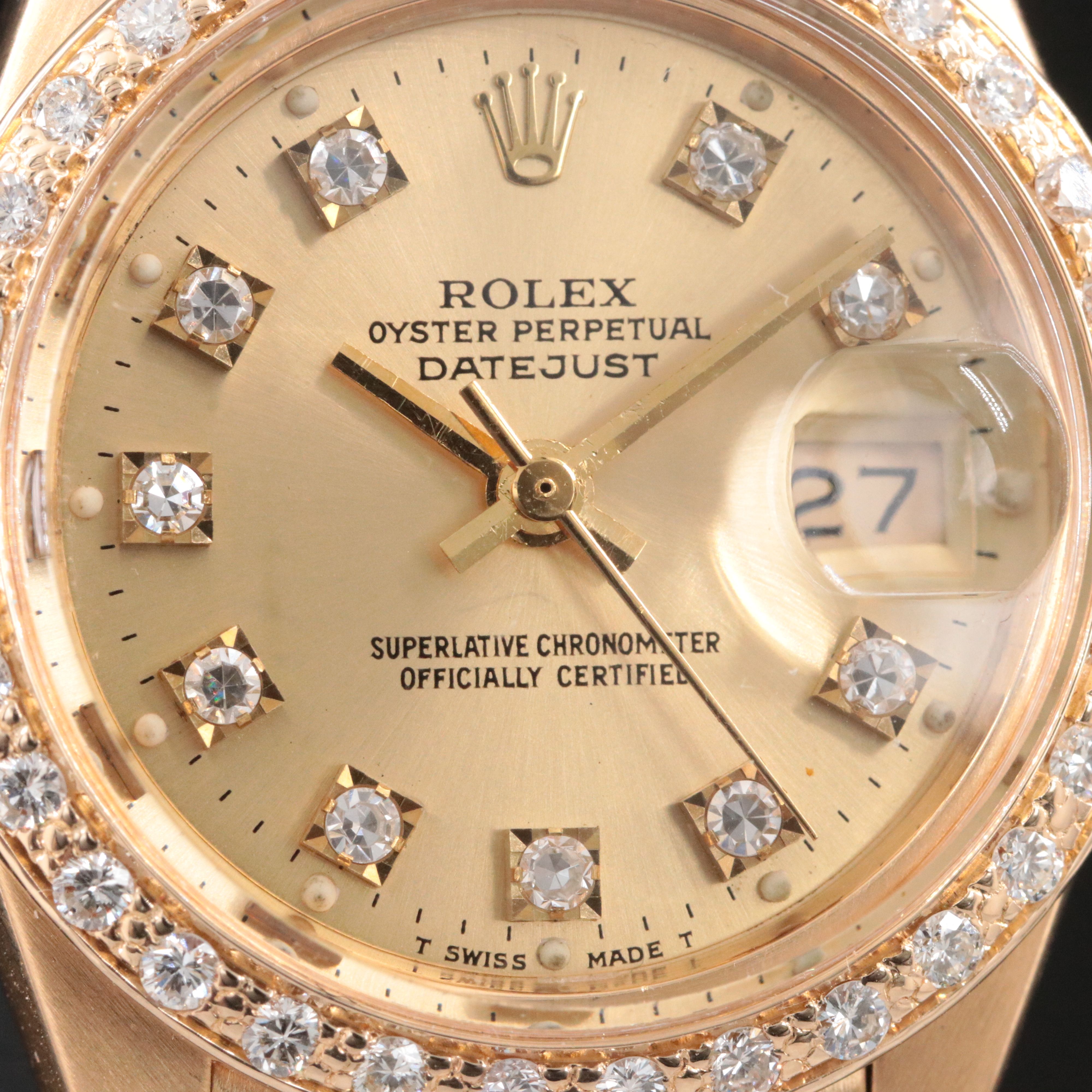 Rolex Datejust 6916 Custom Dial Vintage 18K Watch c.1979