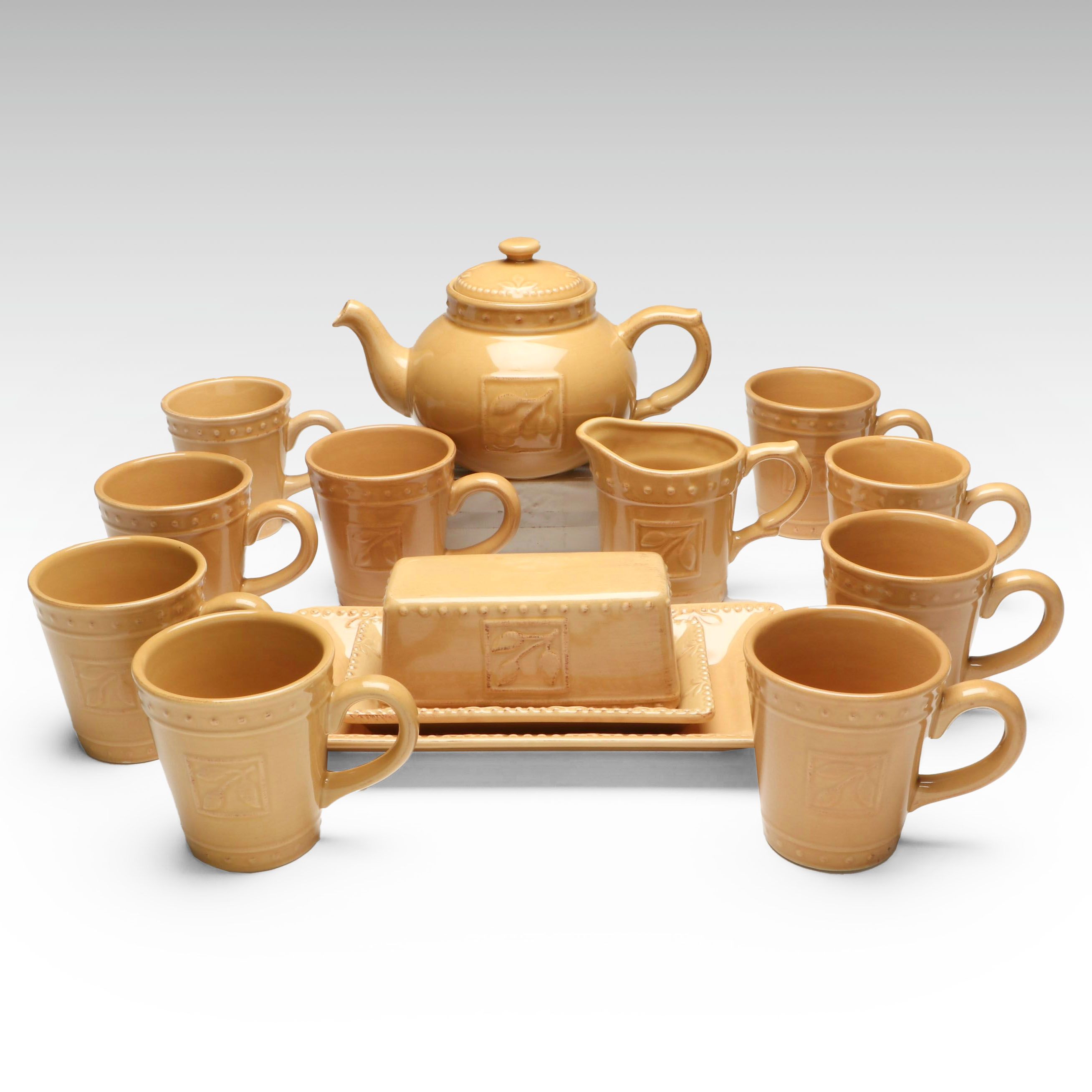 Signature Housewares "Sorrento Wheat" Stoneware Mugs and Serveware