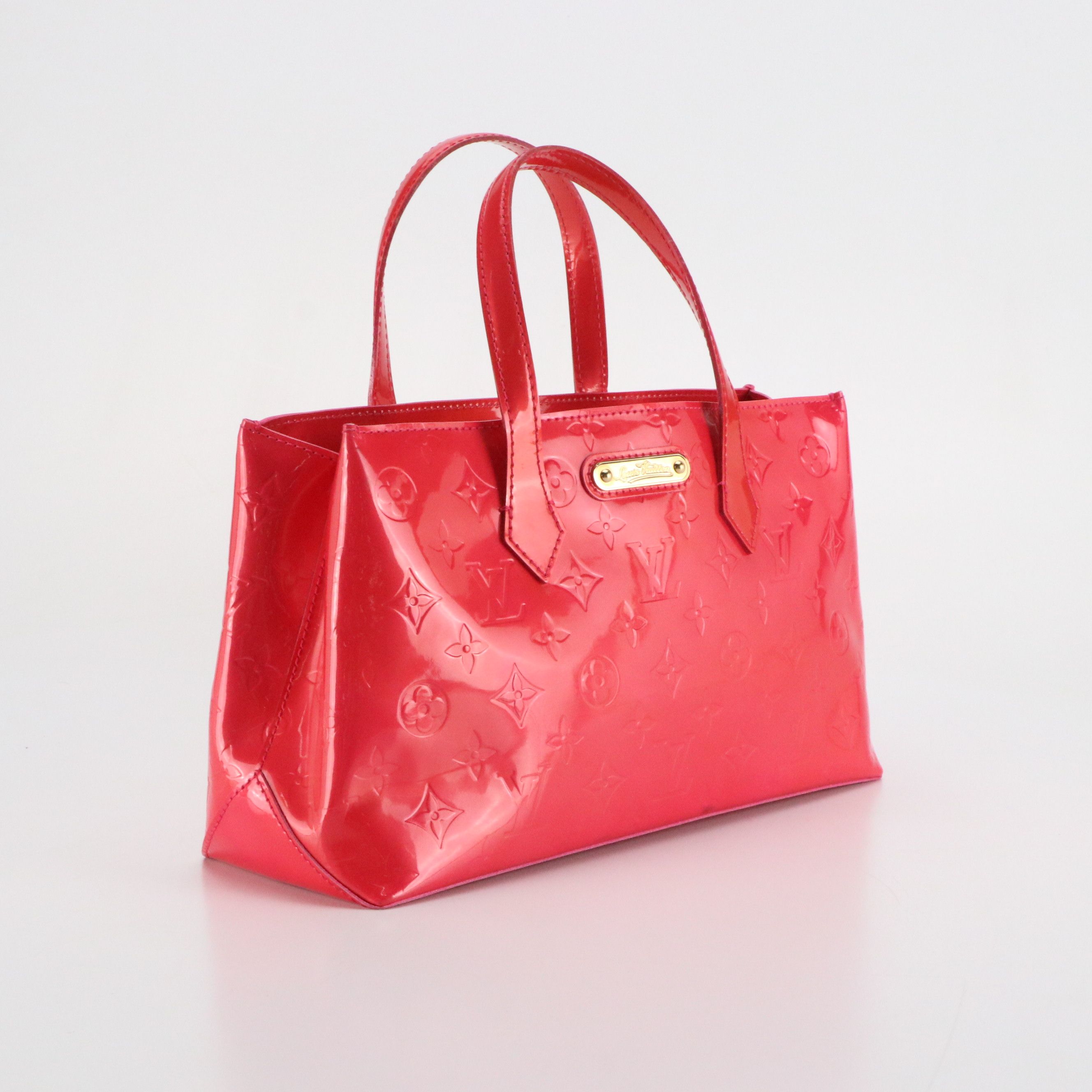 Louis Vuitton Wilshire Handbag in Bright Pink Monogram Vernis Leather