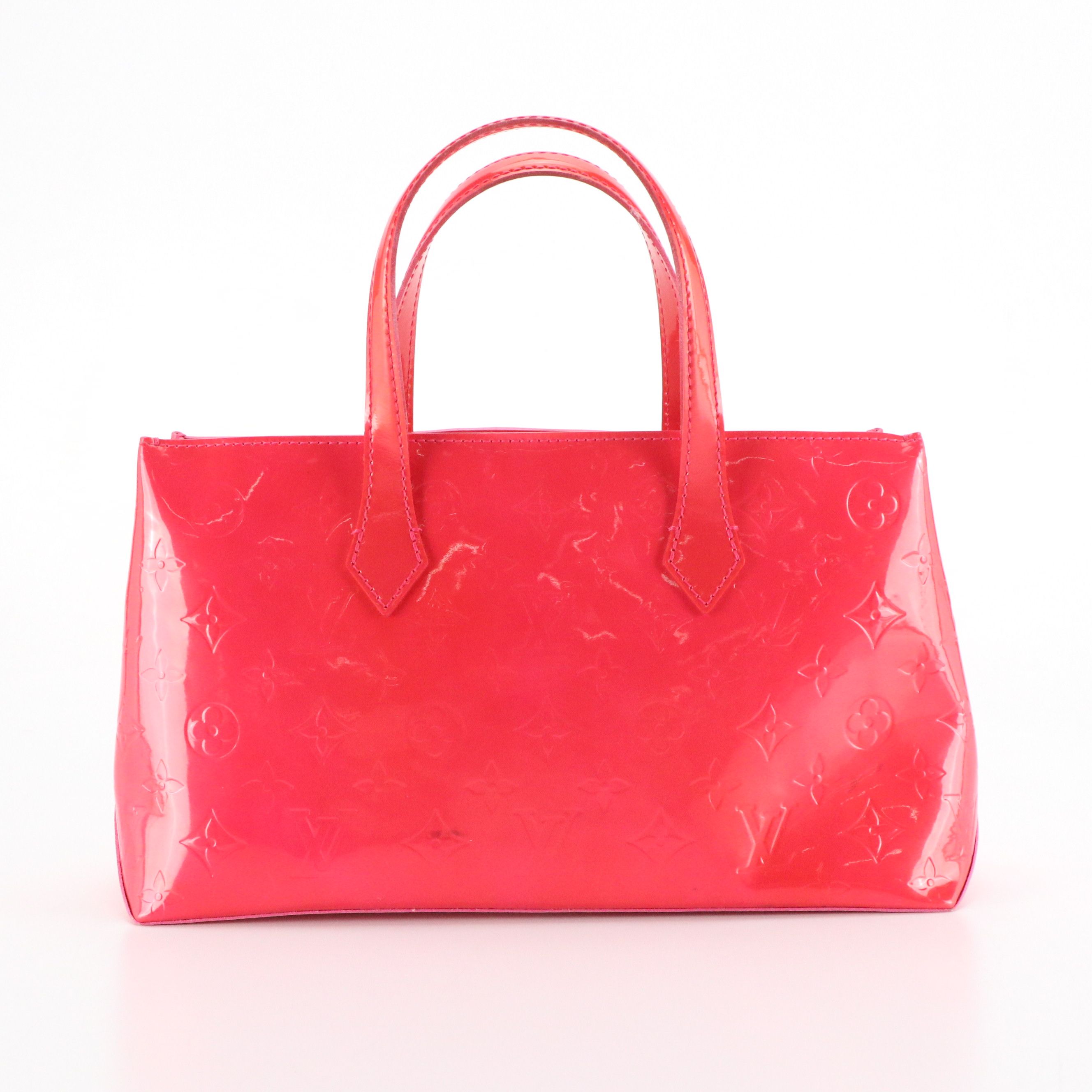 Louis Vuitton Wilshire Handbag in Bright Pink Monogram Vernis Leather