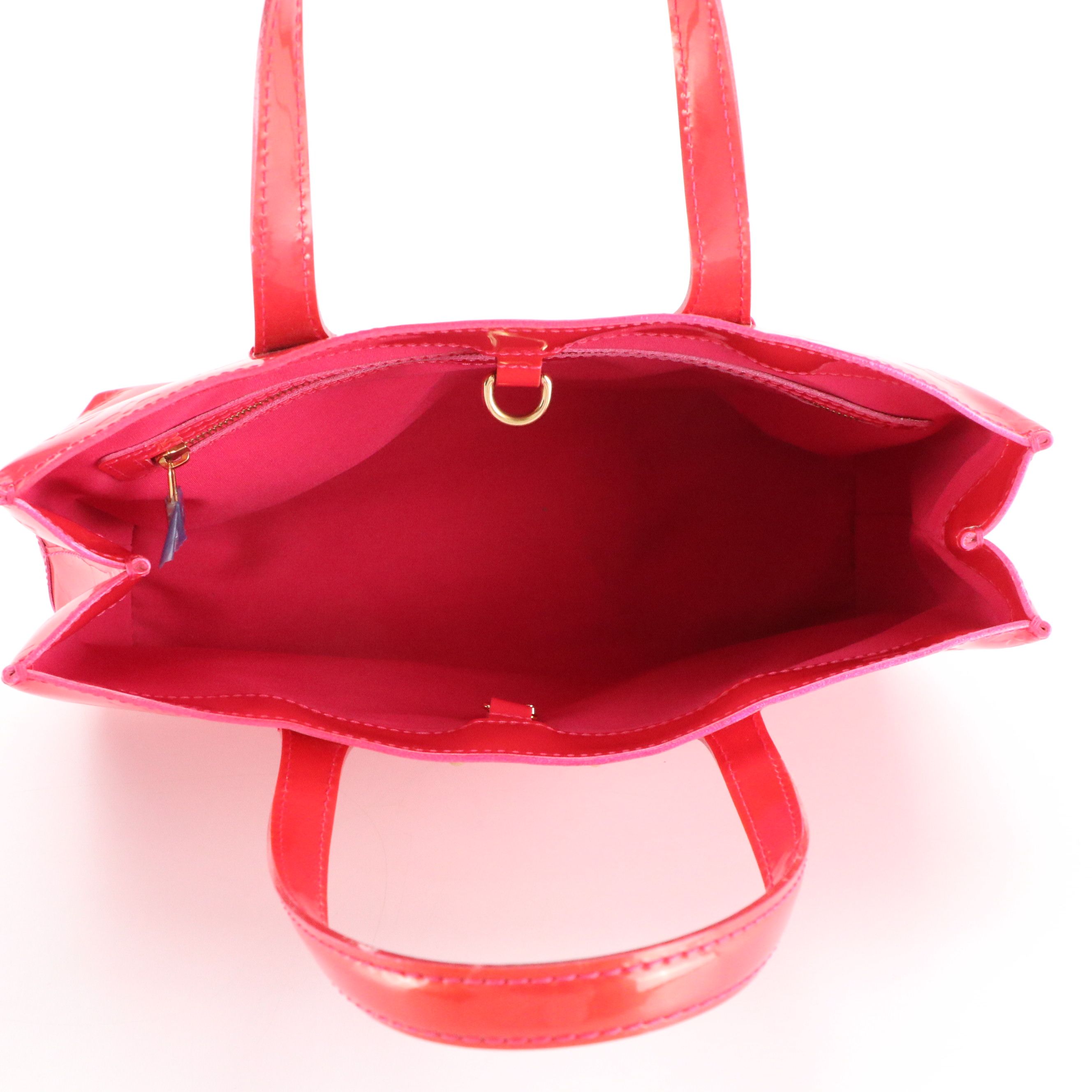 Louis Vuitton Wilshire Handbag in Bright Pink Monogram Vernis Leather