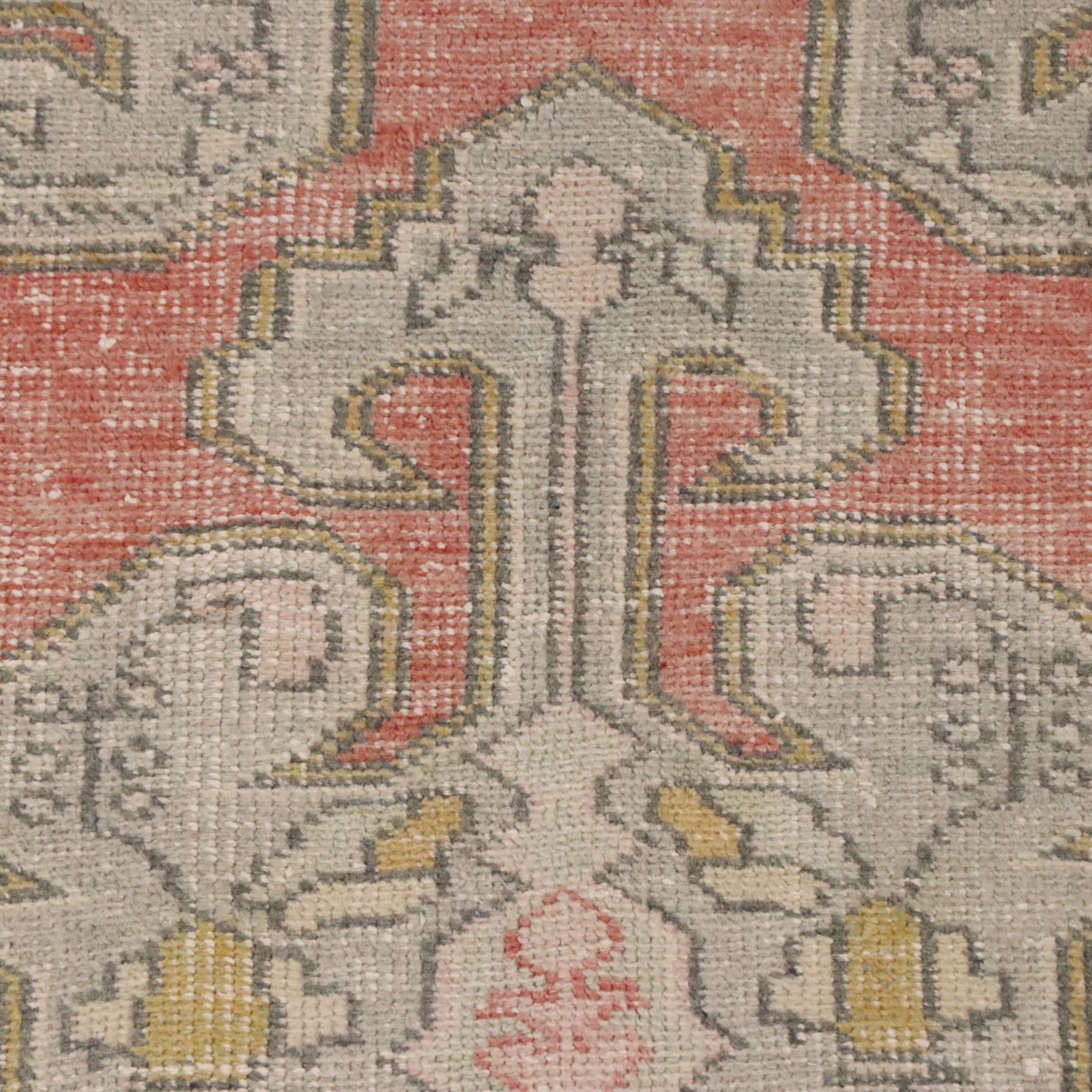 3'9 x 6'10 Hand-Knotted Turkish Oushak Area Rug