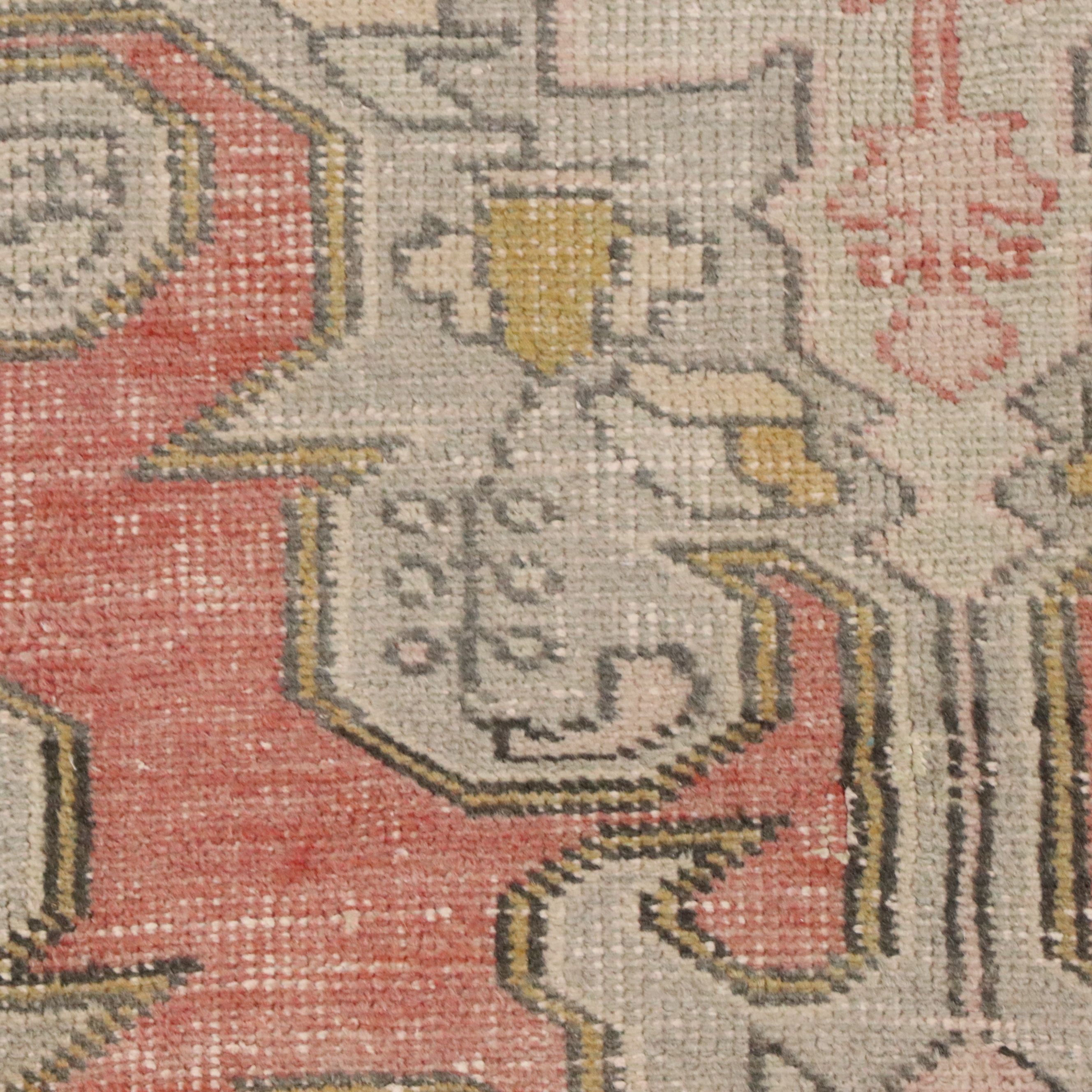 3'9 x 6'10 Hand-Knotted Turkish Oushak Area Rug