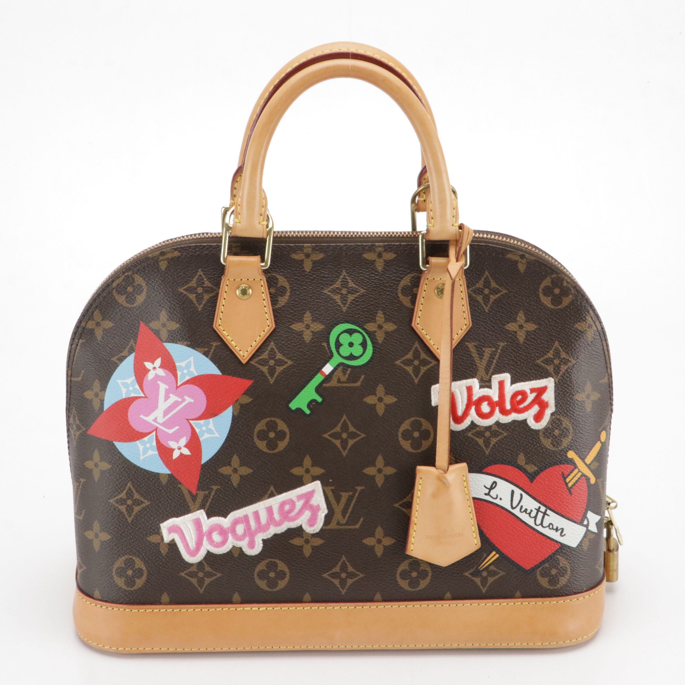Louis Vuitton Limited Edition Patches Alma Handbag in Monogram Canvas & Leather