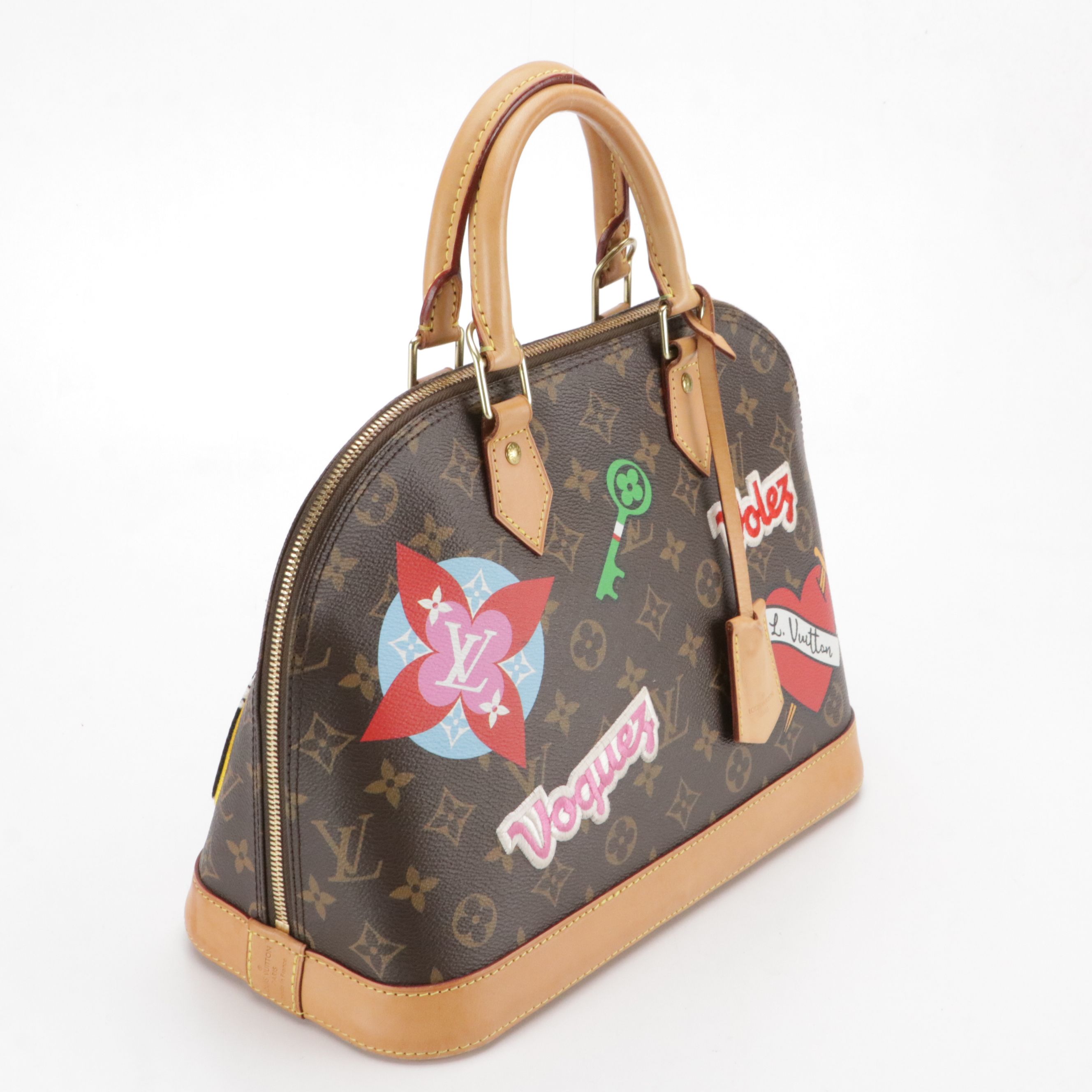 Louis Vuitton Limited Edition Patches Alma Handbag in Monogram Canvas & Leather