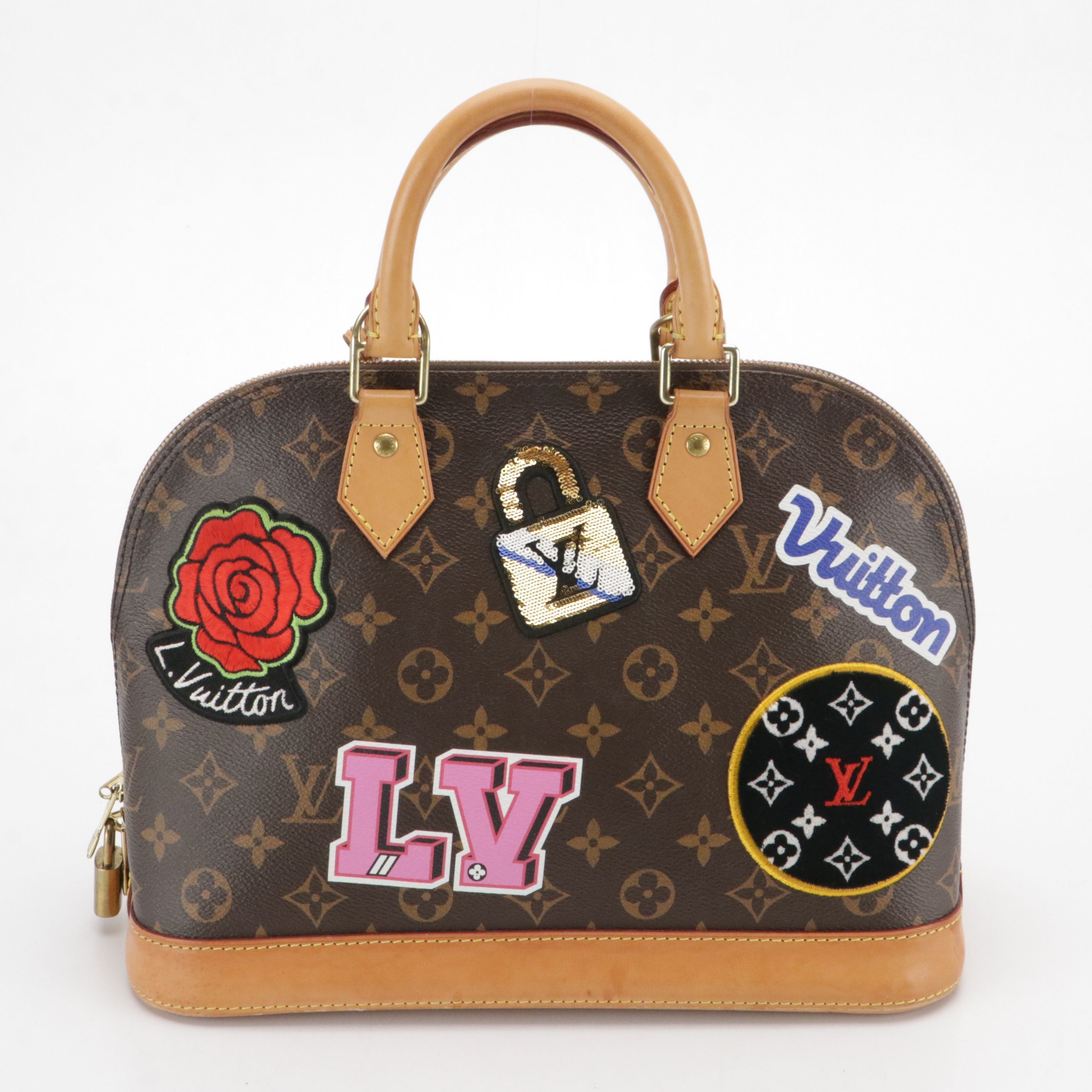 Louis Vuitton Limited Edition Patches Alma Handbag in Monogram Canvas & Leather