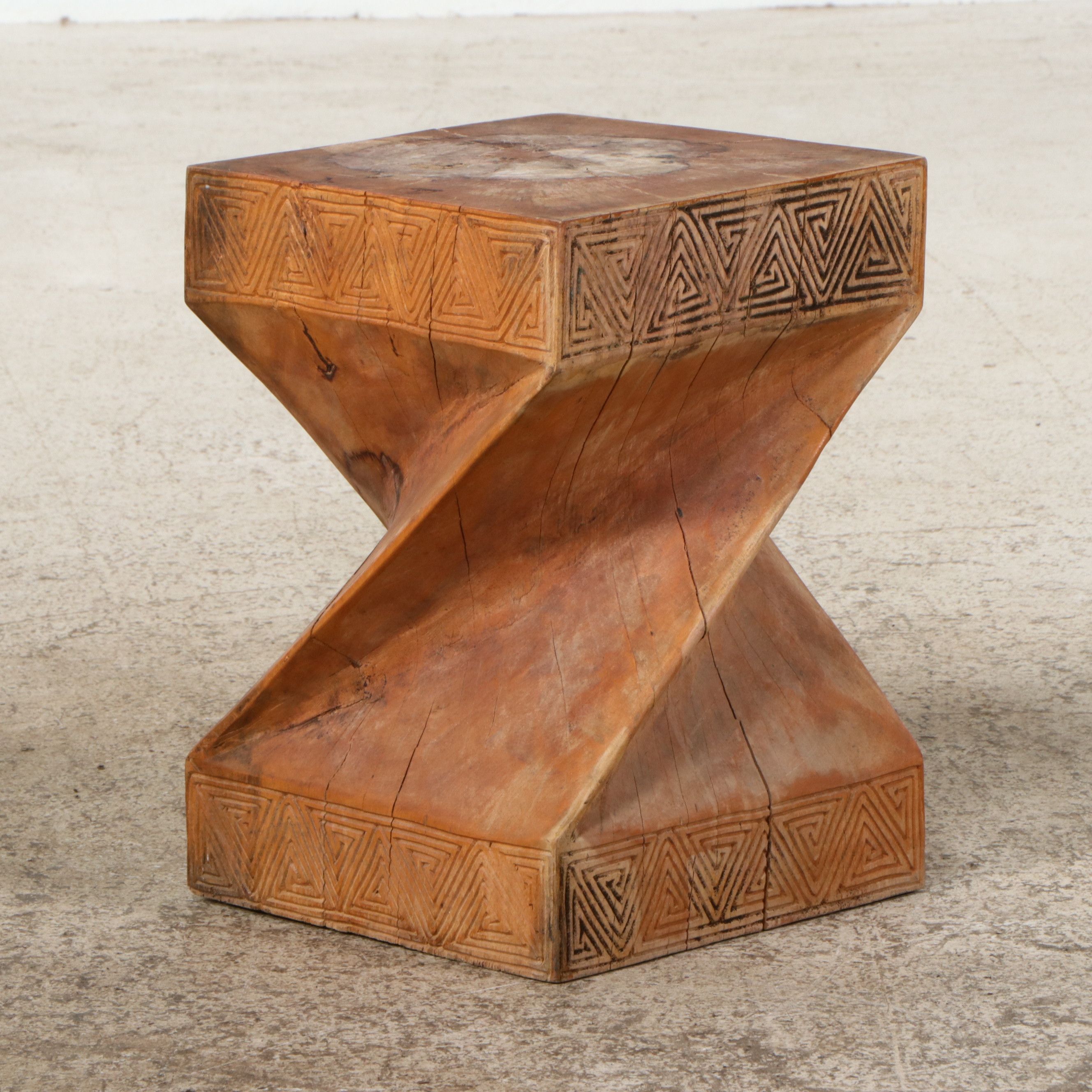 Indonesian Tribal Dayak Style "Aso" Double Dragon Pedestal Table